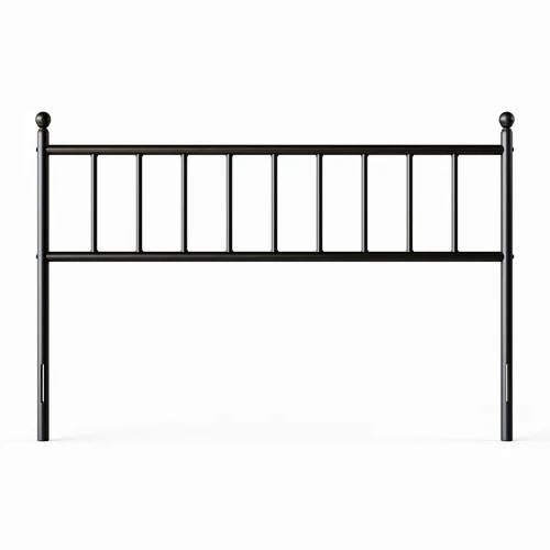 Queen size Traditional Farmhouse Headboard in Matte Black Metal Finish-1