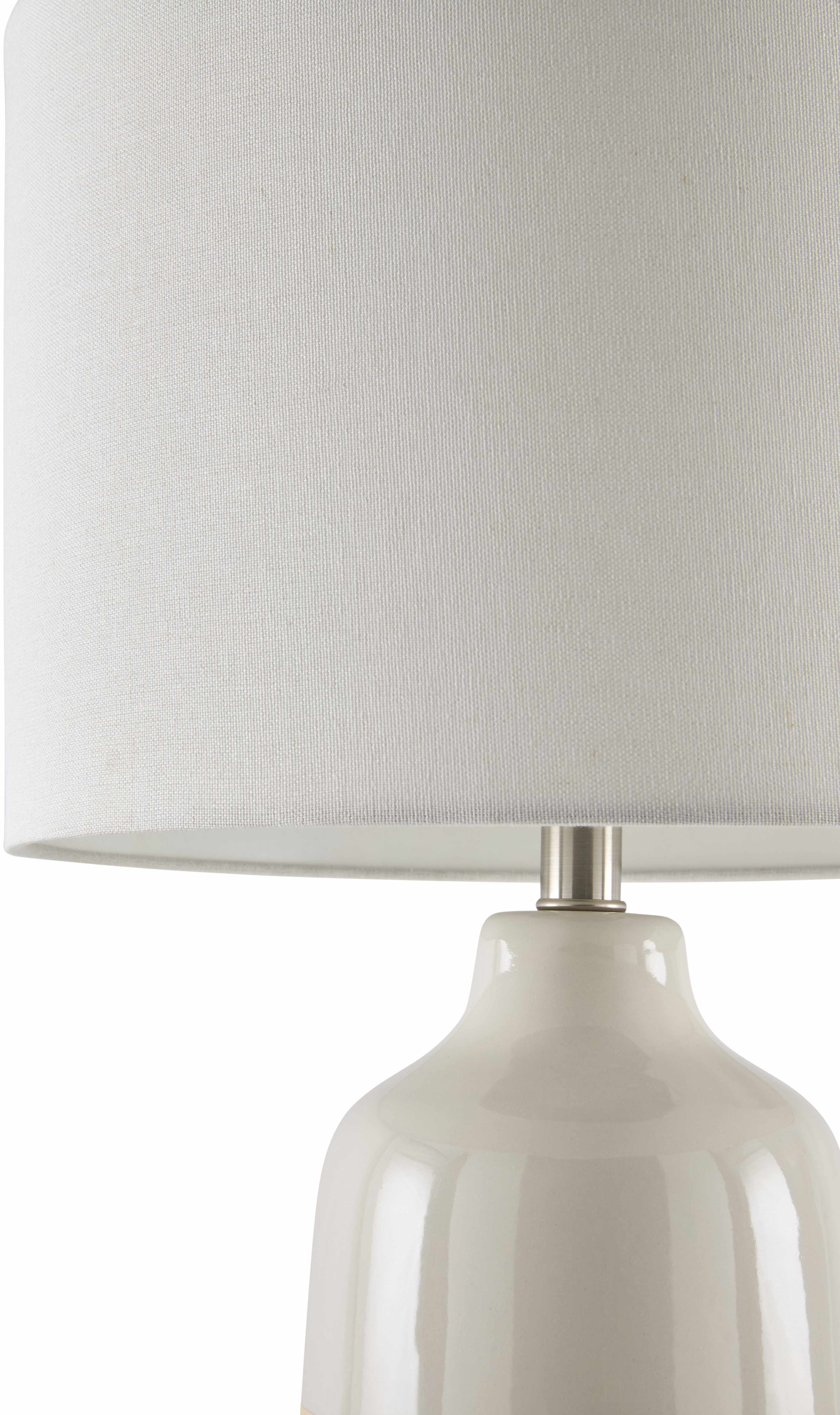 Light Gray Bohemian Table Lamp with global details for bedside or console tables-4