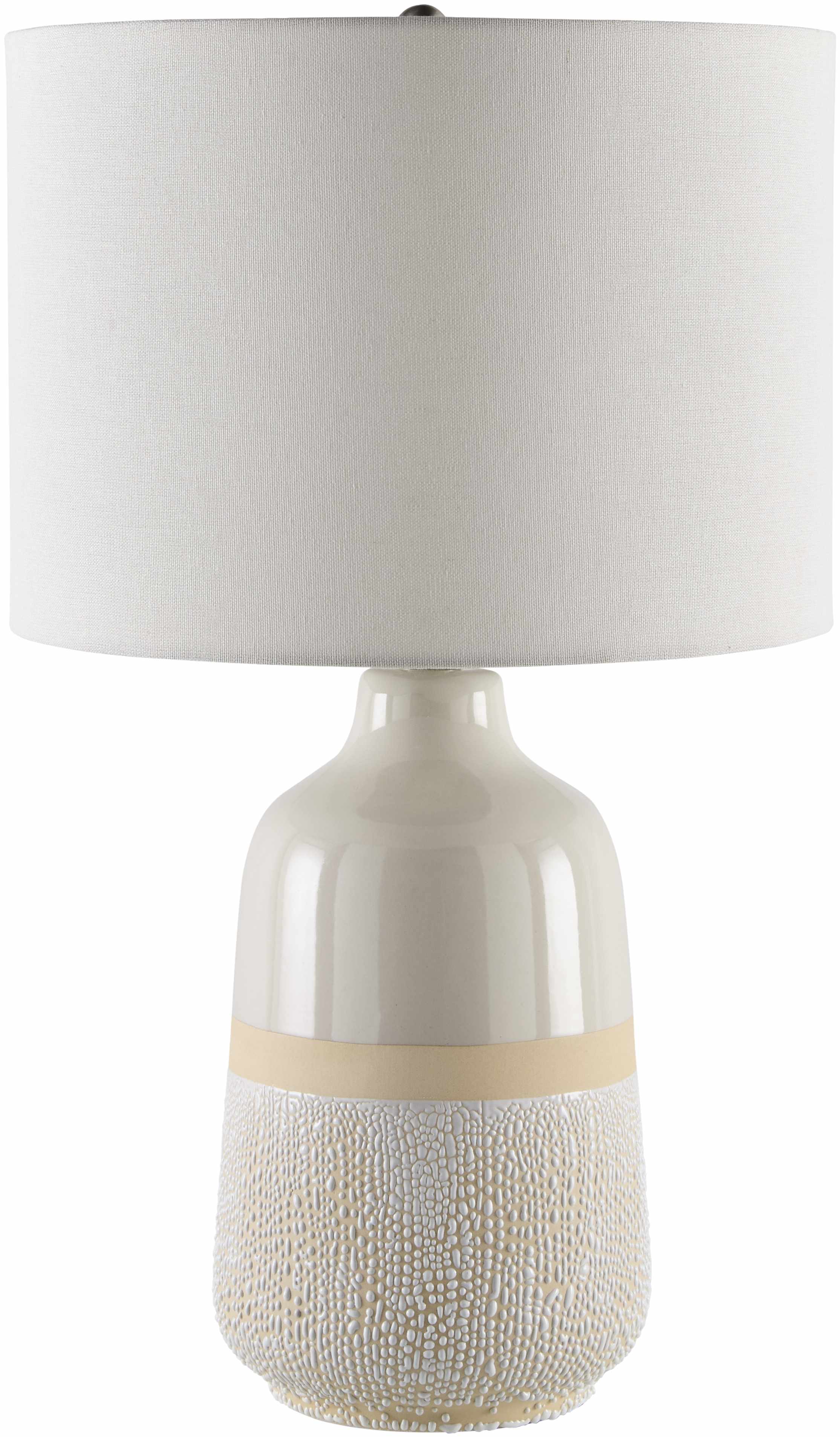 Light Gray Bohemian Table Lamp with global details for bedside or console tables-0