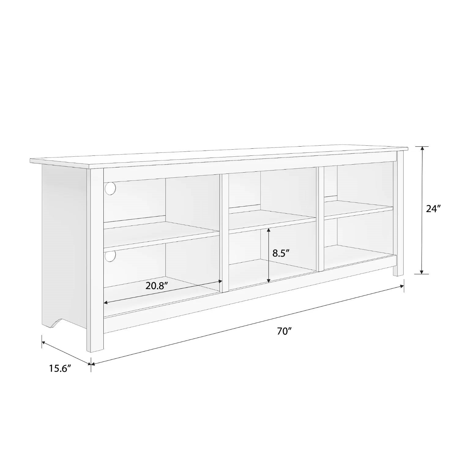 70-inch Dark Brown Wood TV Stand Entertainment Center for TV up to 78-inch-4