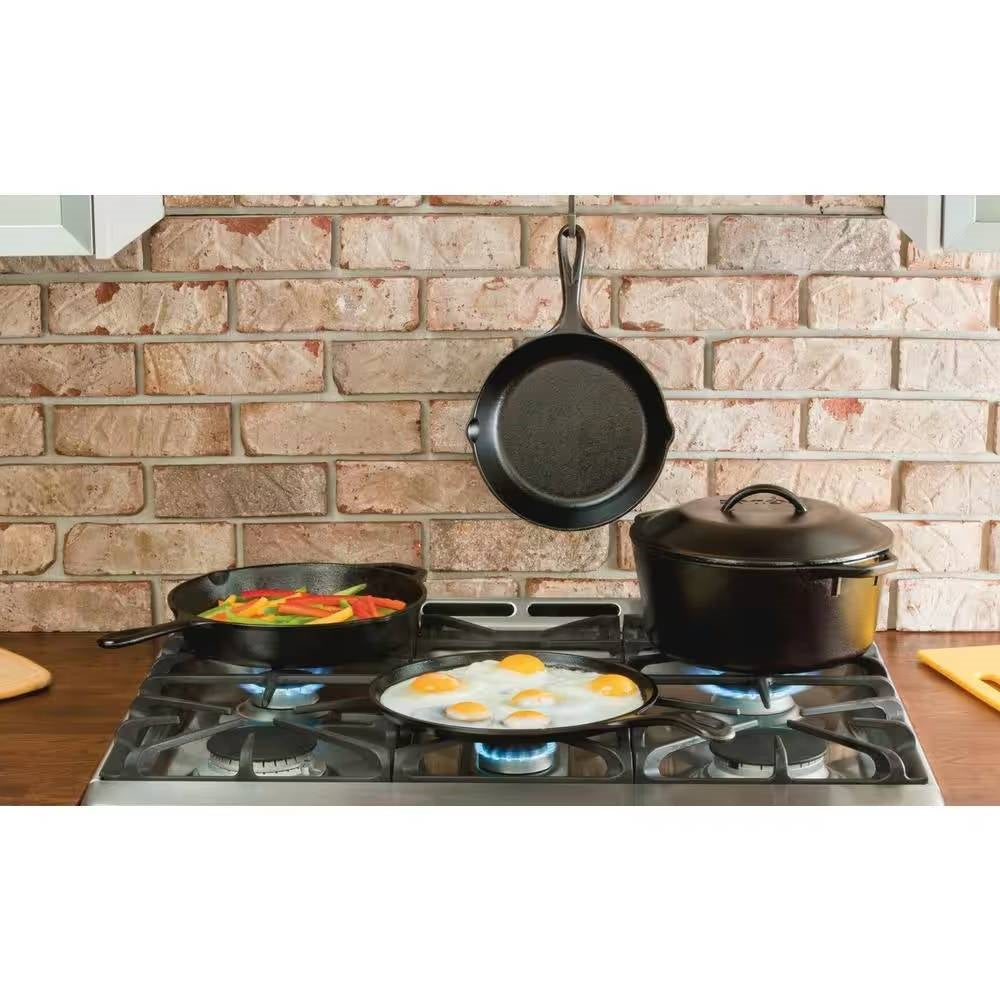 5-Piece Cast Iron Cookware Set with Dutch Oven Griddle and Skillets Made in USA-1