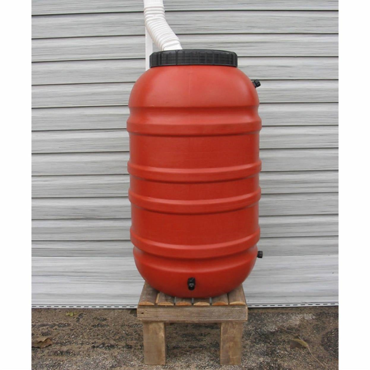 Terra Cotta Red HDPE Plastic 55-Gallon Rain Barrel with Spigot-1