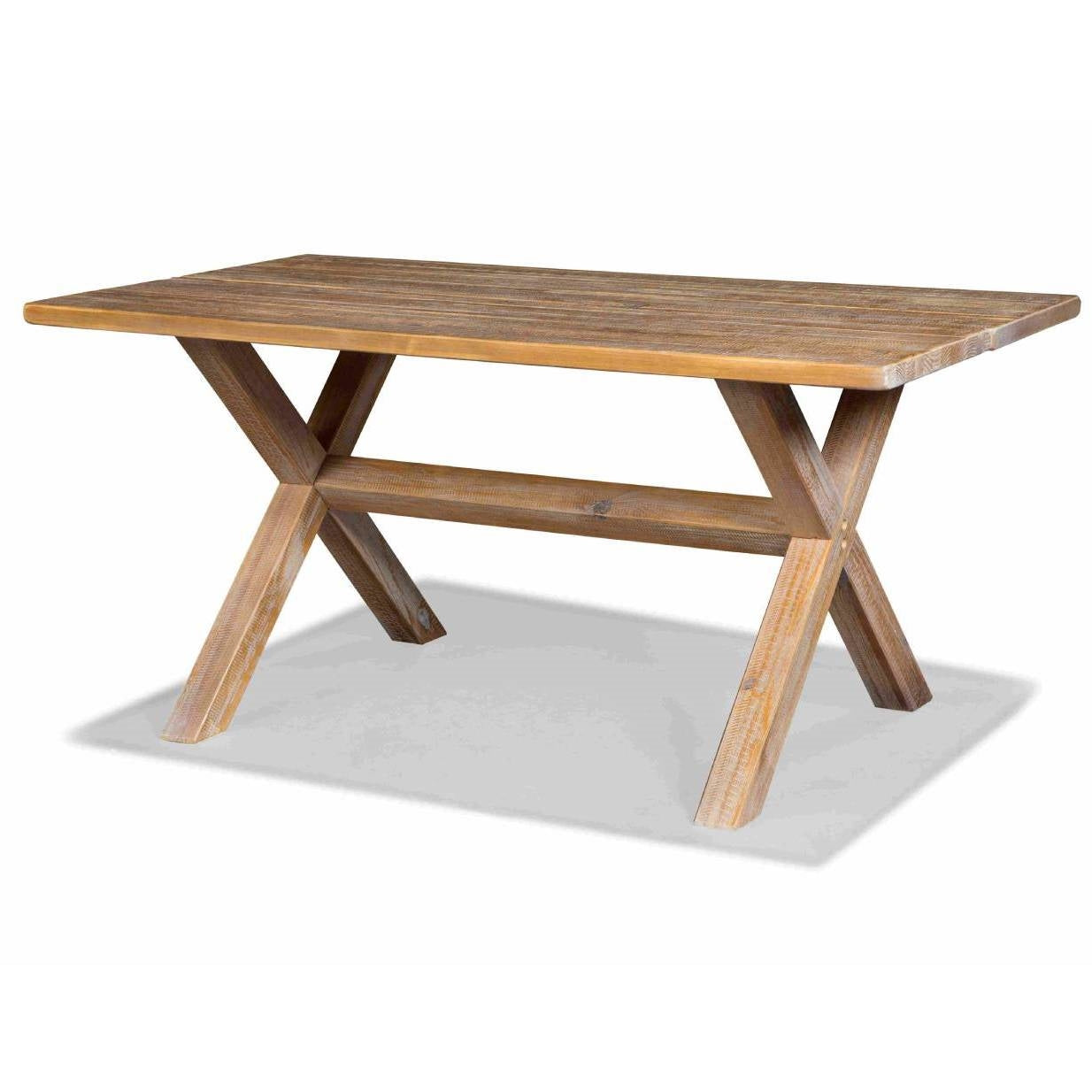 Modern Farmhouse Solid Pine Wood Dining Table in Distressed Driftwood Finish-0