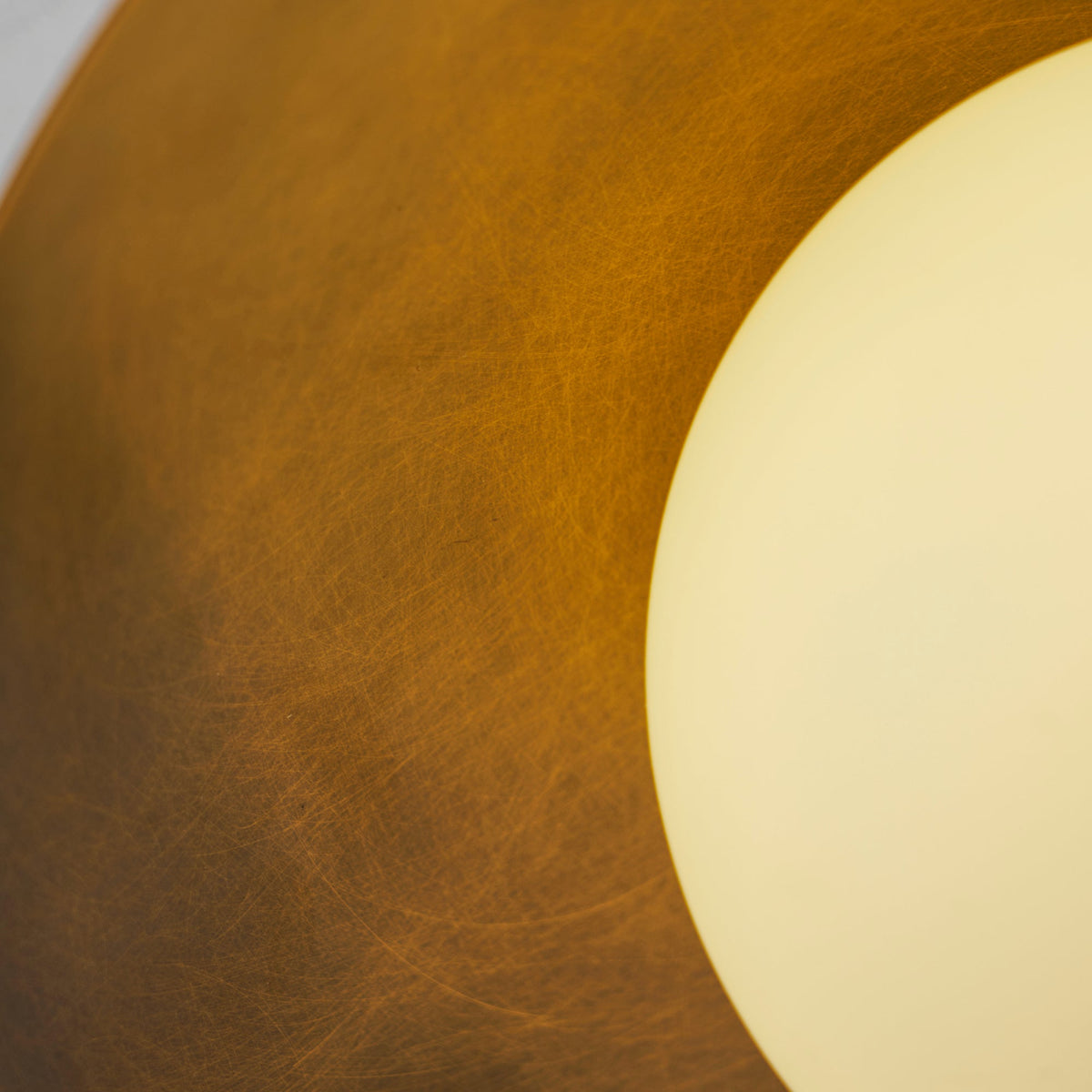 Brass Dome Semi-Flush Ceiling Lamp with Alabaster Shade | Mid-Century Light