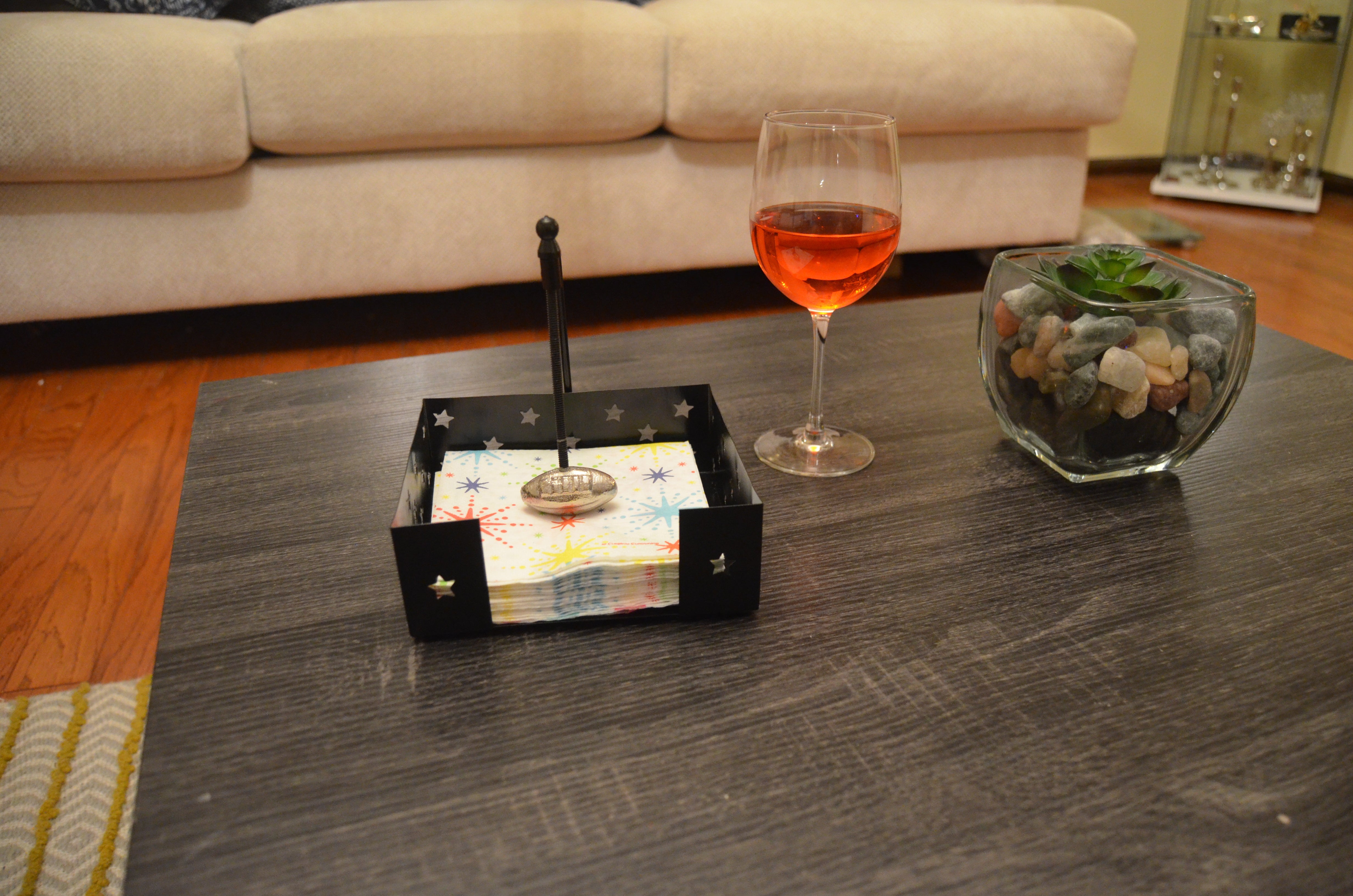 Handcrafted American Football Napkin Holder (Silver)