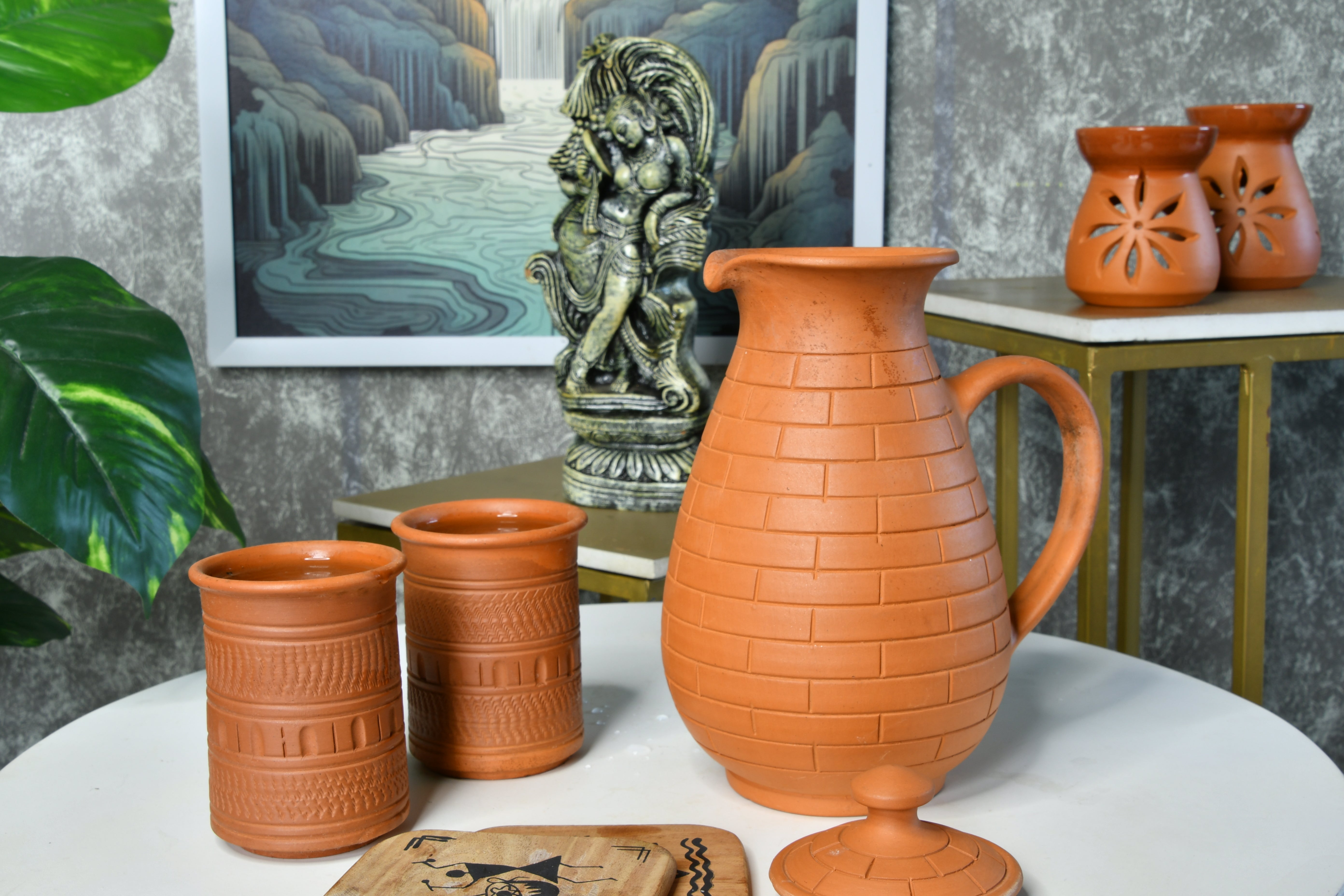 Sowpeace Earthy Elegance: Handcrafted Jug for Every Sip & Stash-5