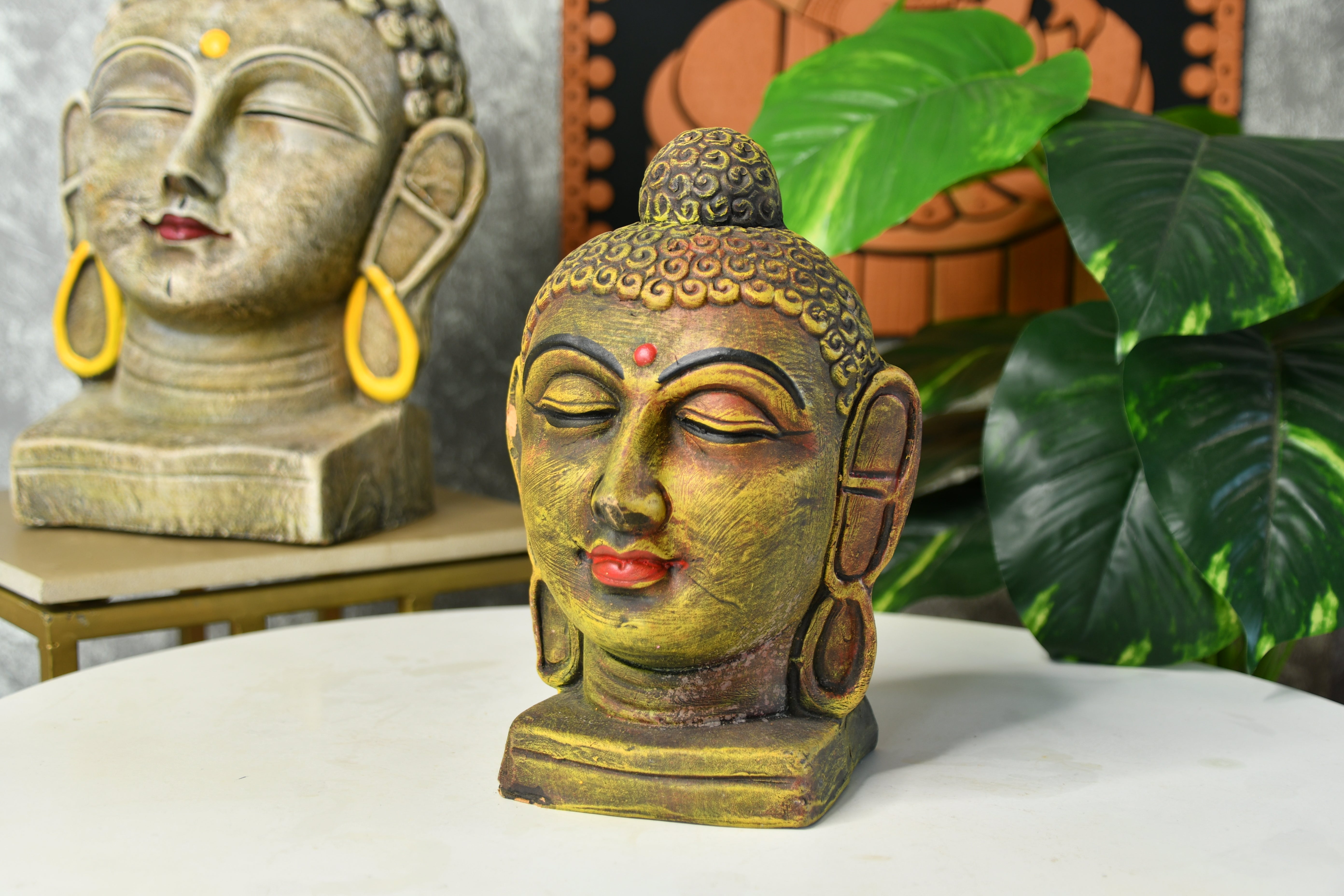 Sowpeace Large Terracotta Buddha Head: Artisan Tabletop Decor-2