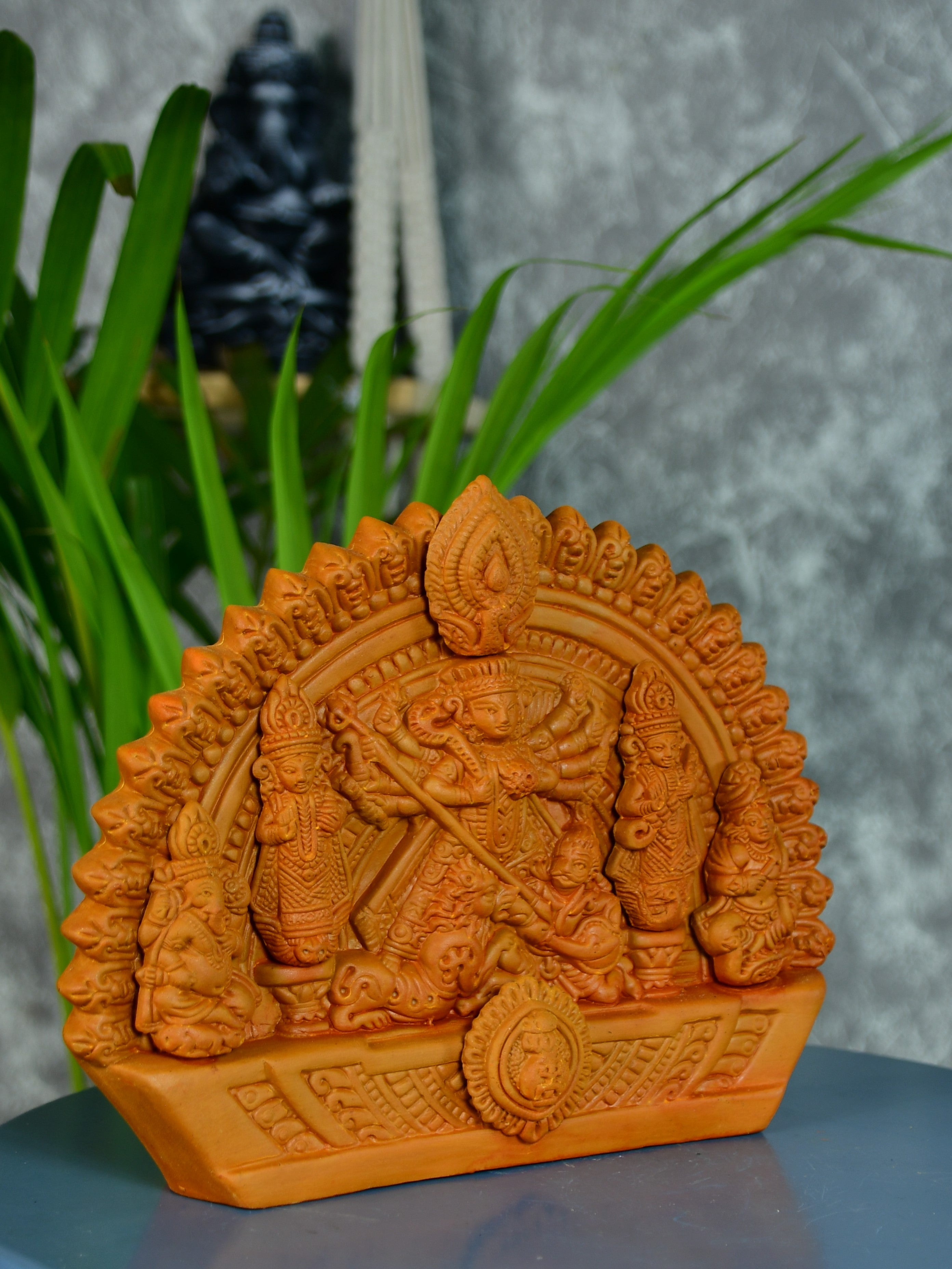 Sowpeace Handmade Terracotta Durga: Artisan Tabletop Decor-2