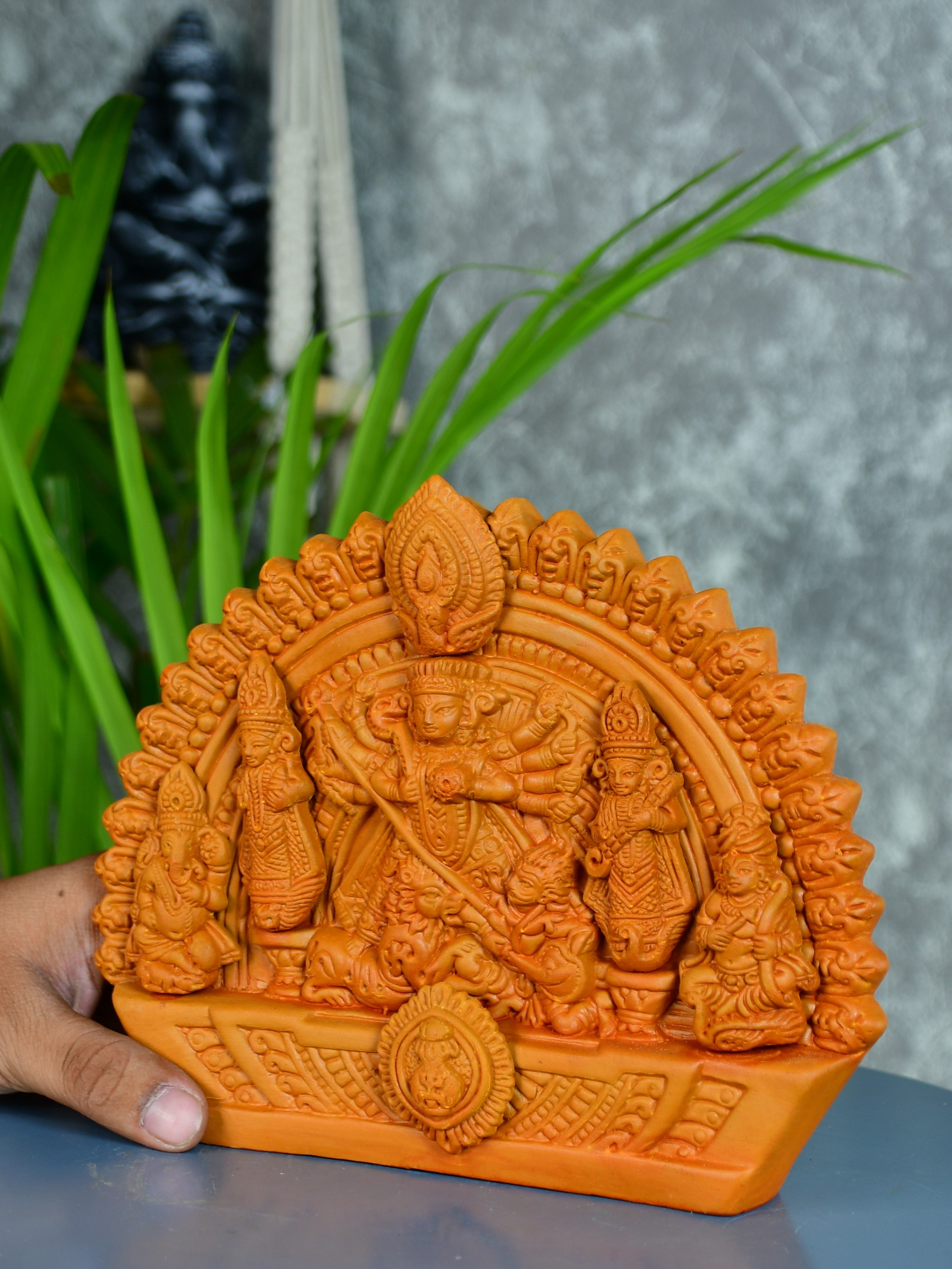 Sowpeace Handmade Terracotta Durga: Artisan Tabletop Decor-3