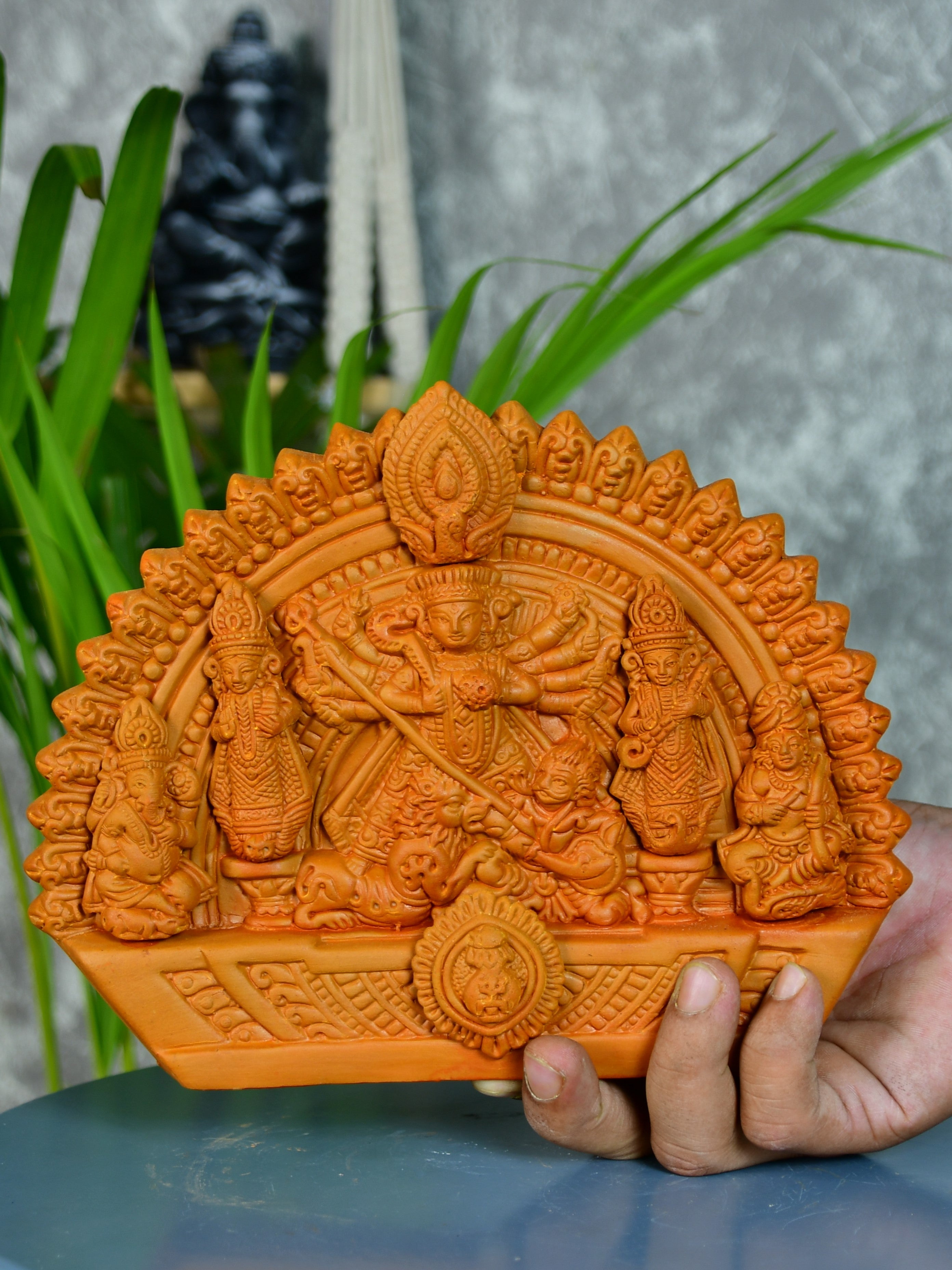 Sowpeace Handmade Terracotta Durga: Artisan Tabletop Decor-1