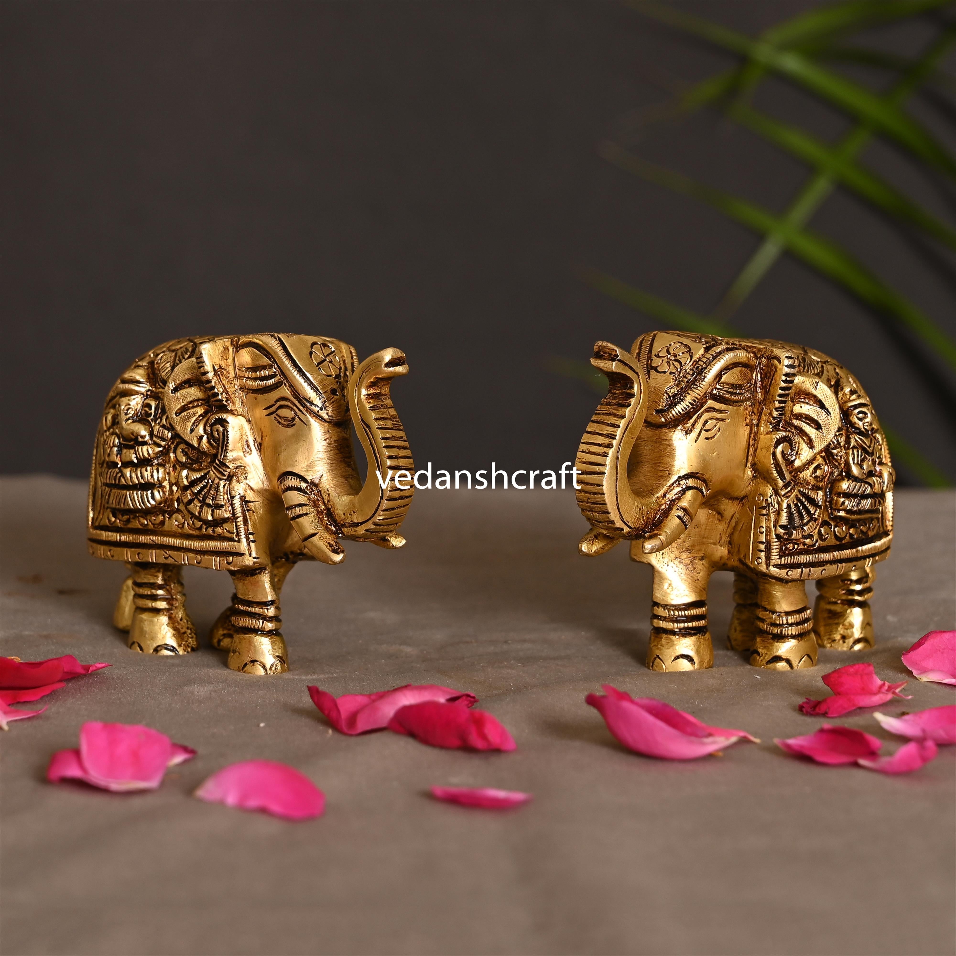 Brass Elephant Statue Pair (2.5 Inch) | EIGHT span data-4