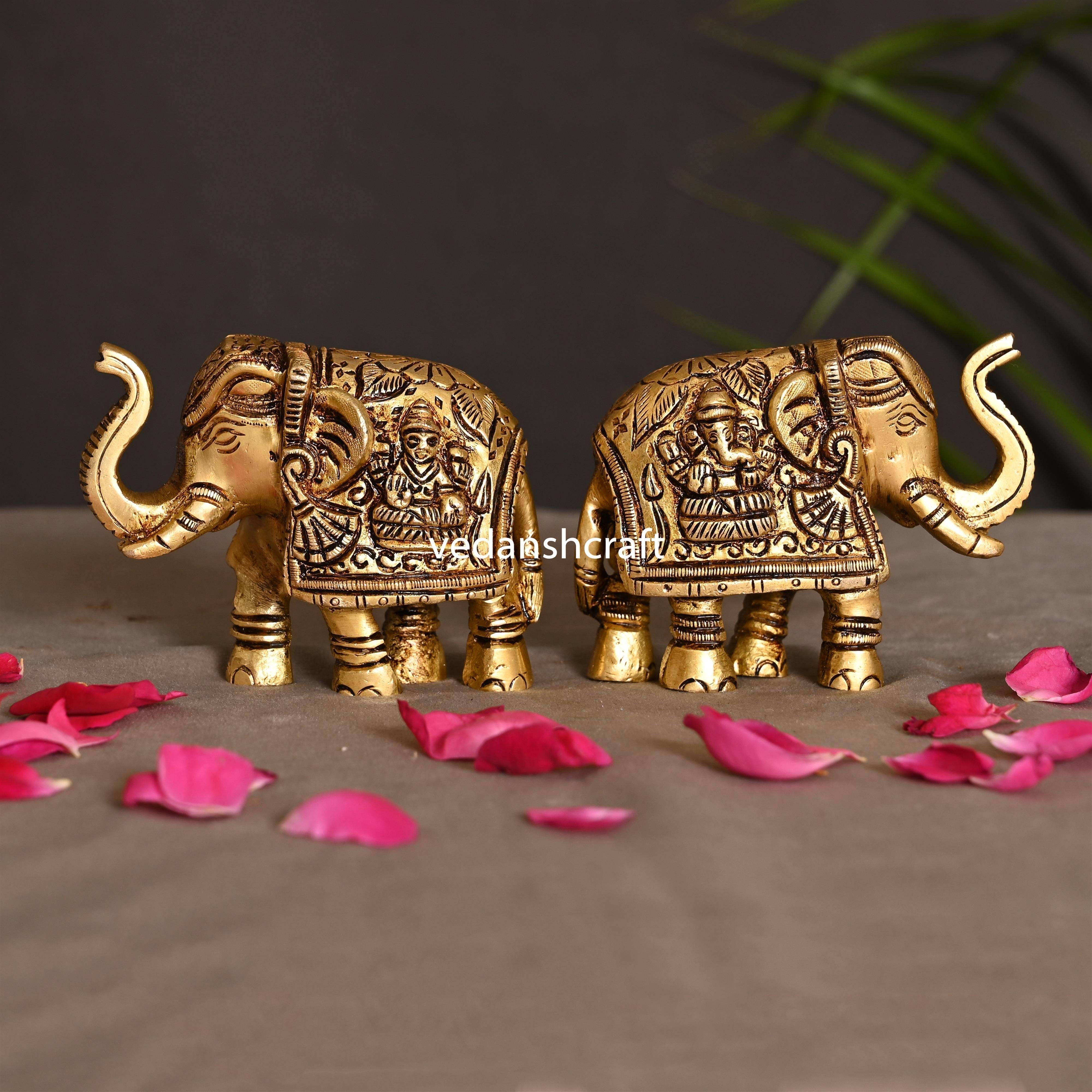 Brass Elephant Statue Pair (2.5 Inch) | EIGHT span data-3