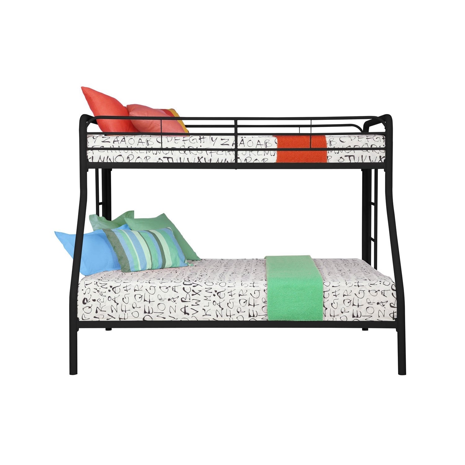 Twin over Full size Bunk Bed in Sturdy Black Metal-1