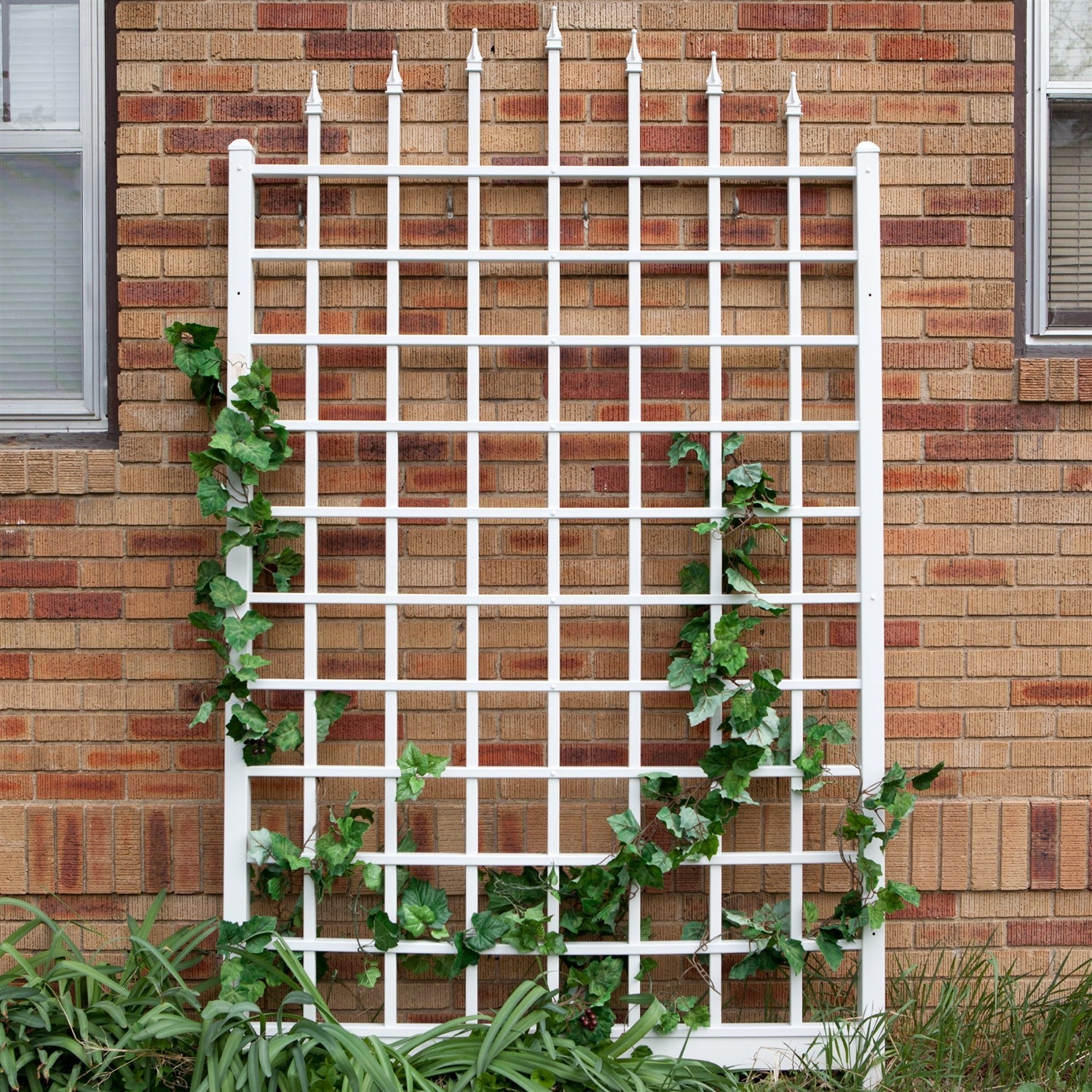 8 Ft Wall Mounted Trellis in White Vinyl - Made in USA-0