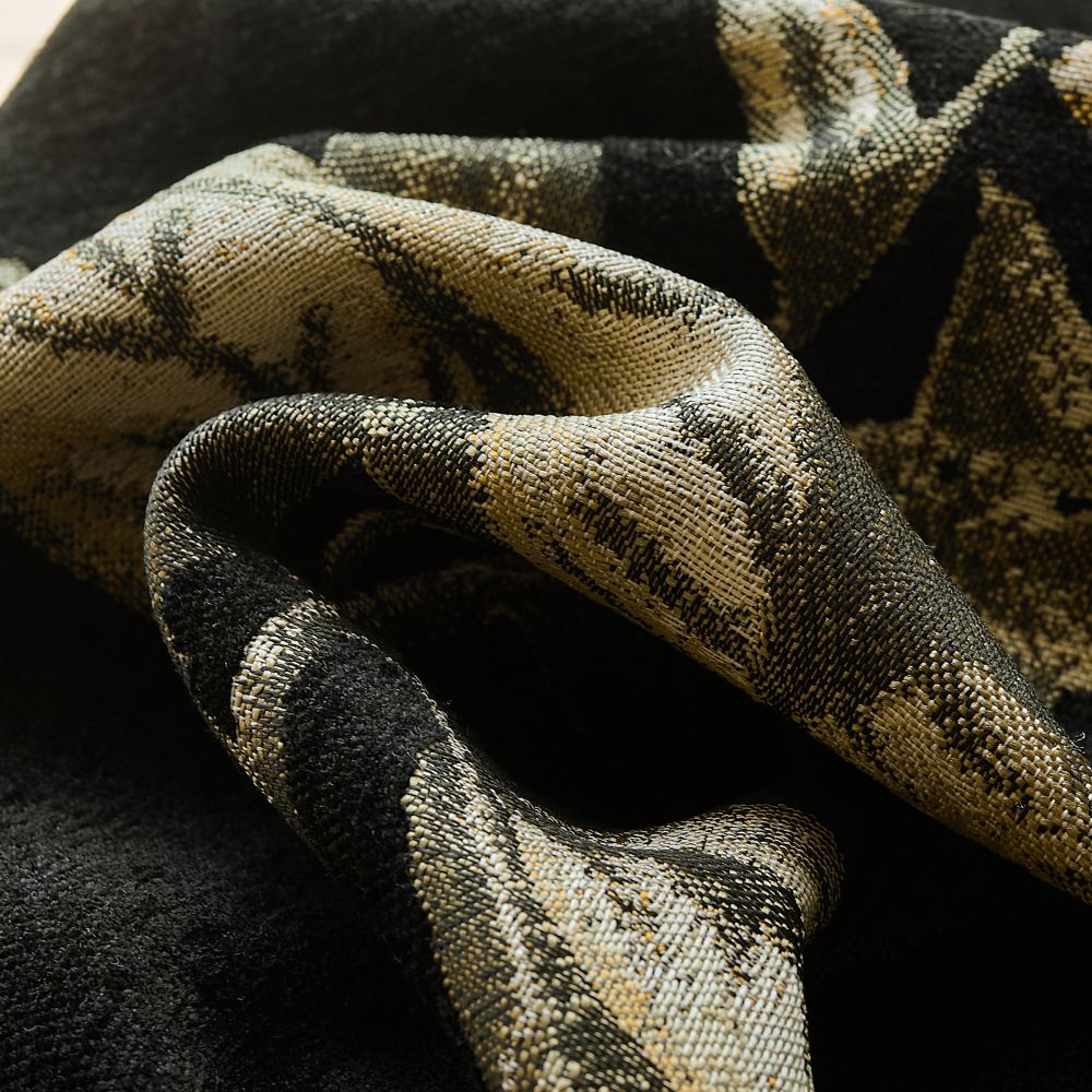 Dalila Black Floral Room Darkening Curtains