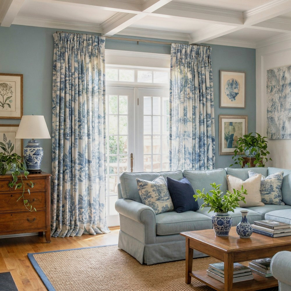 Daphne French Country Style Toile Curtains