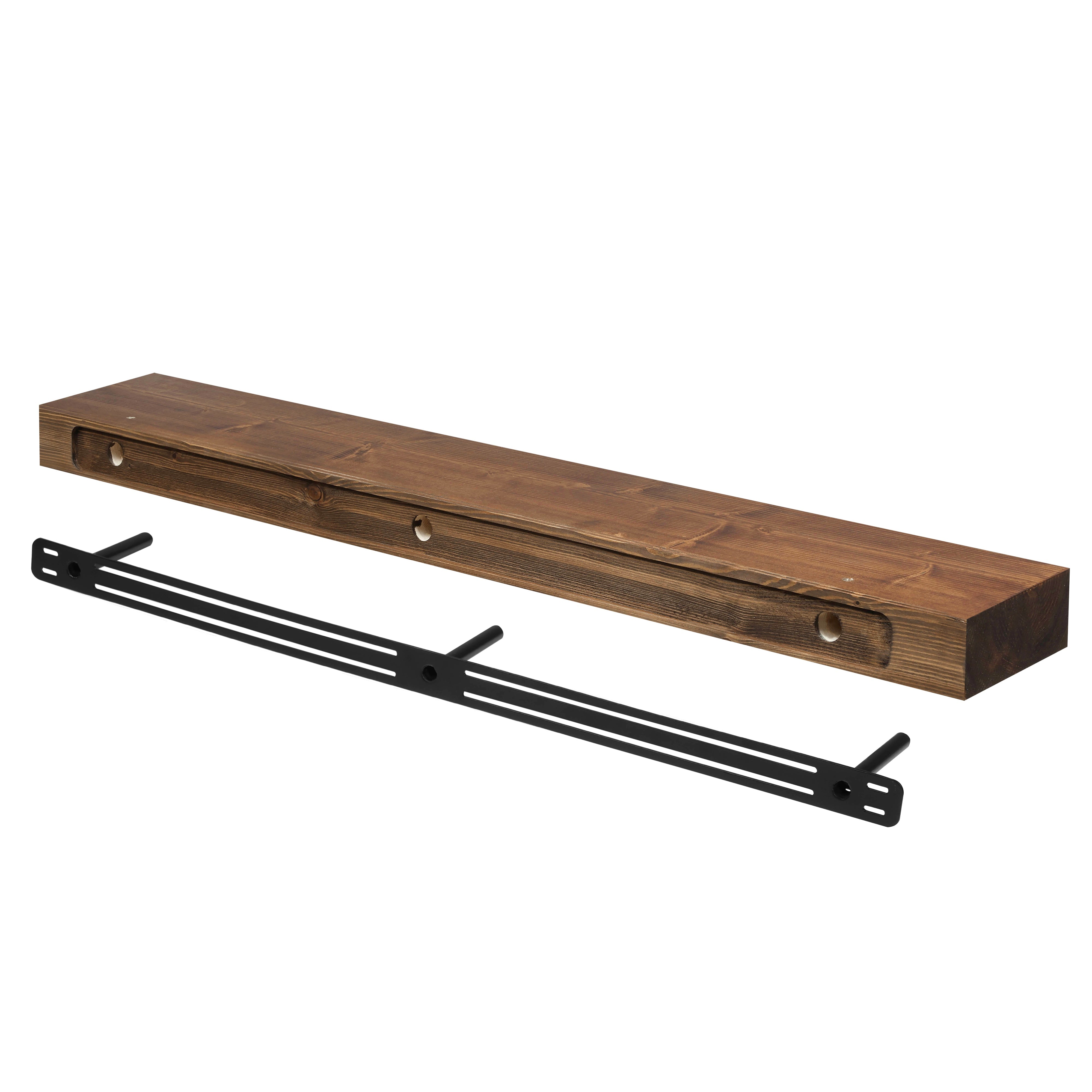 Smooth Solid Floating Timber Fireplace Mantel Shelf