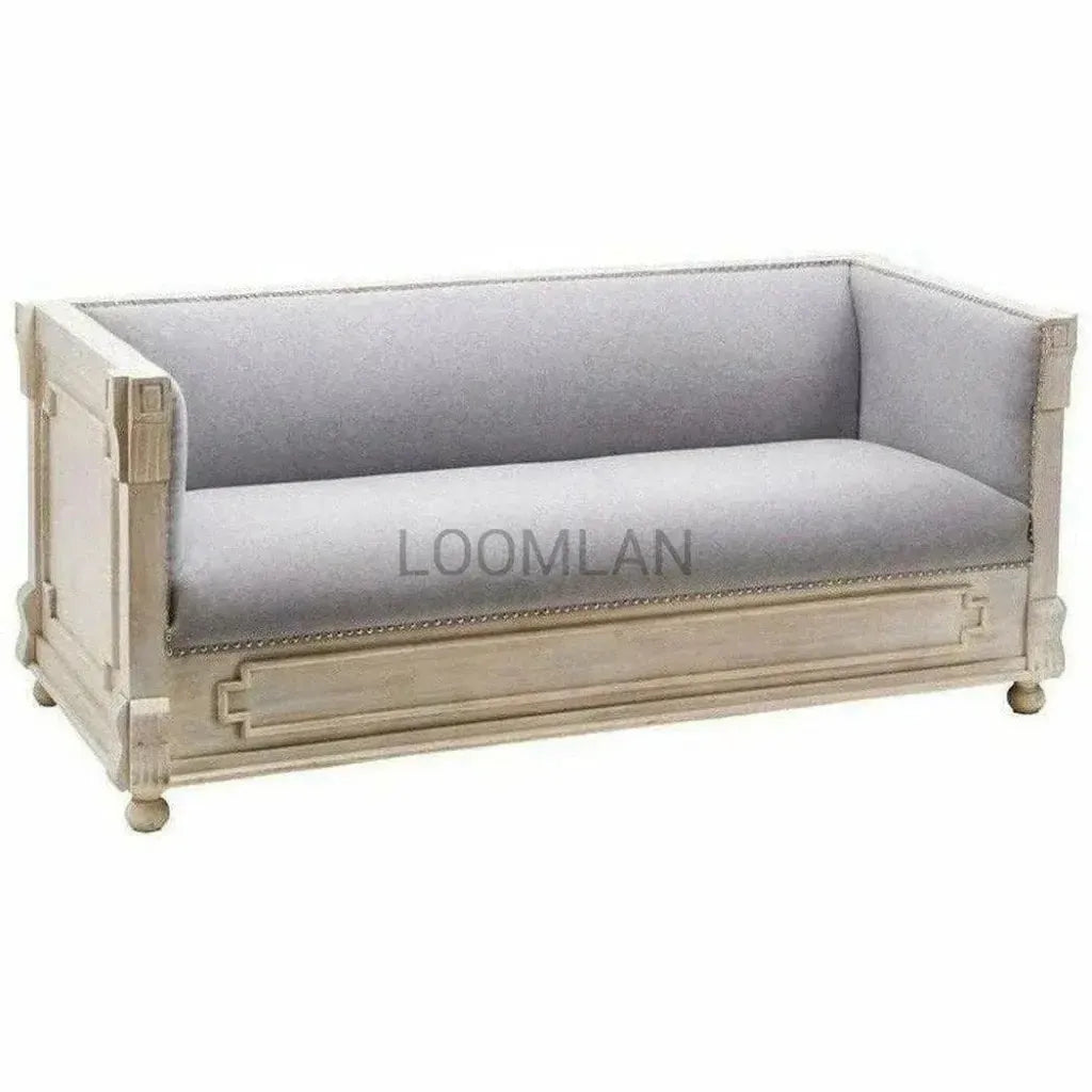 Davara Hand Carved Grey Sofa