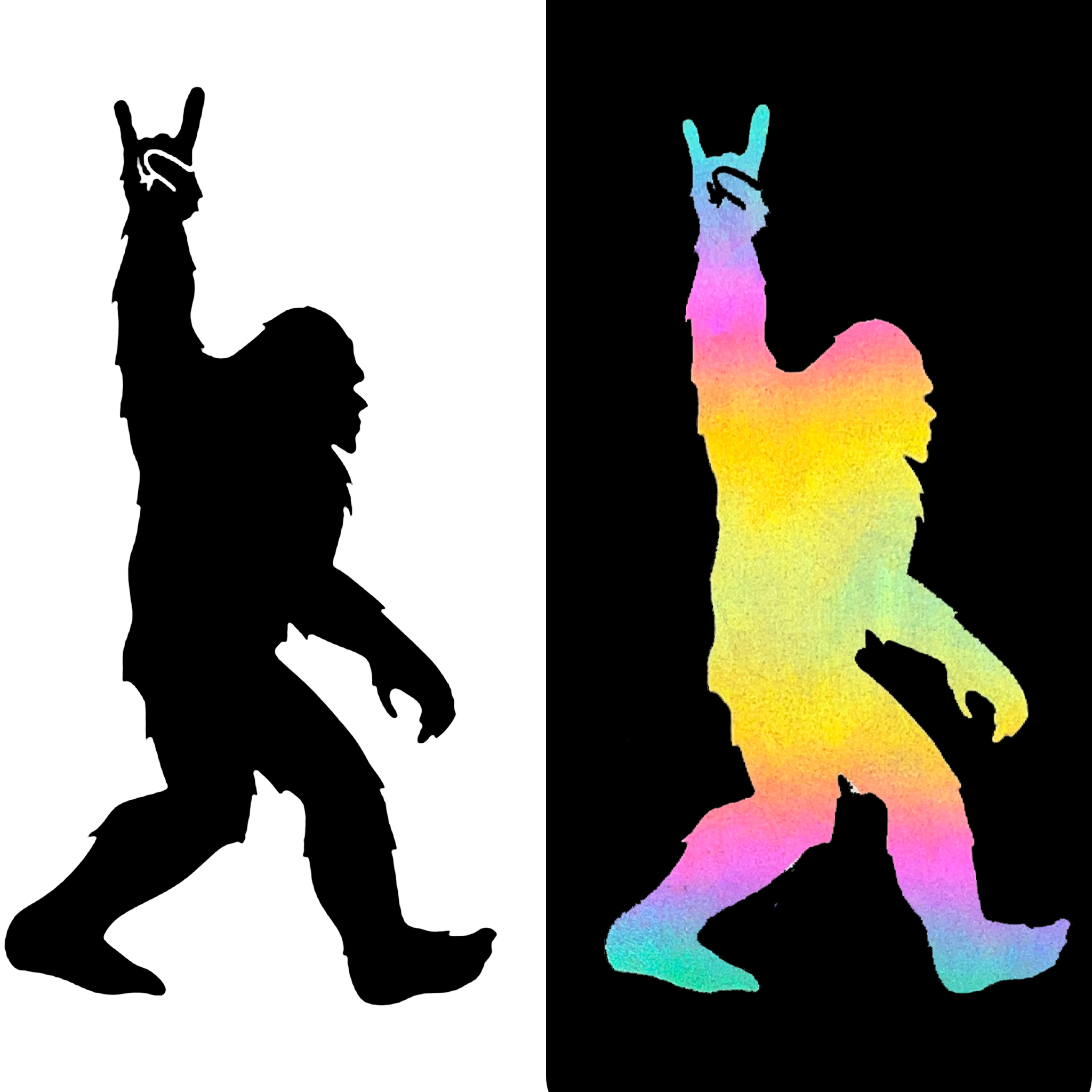 6" Reflective Rainbow Bigfoot Decal-0