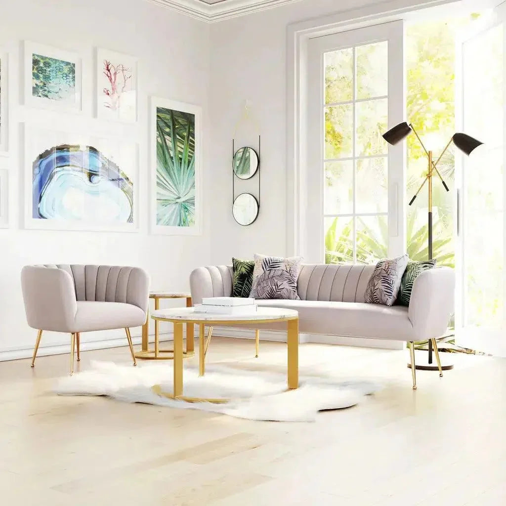 Deco Sofa Beige & Gold