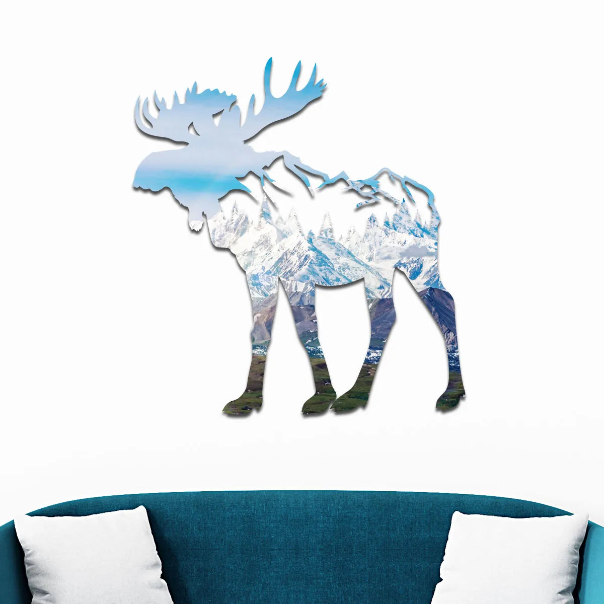 Denali Mountains in Moose Wall Art-0