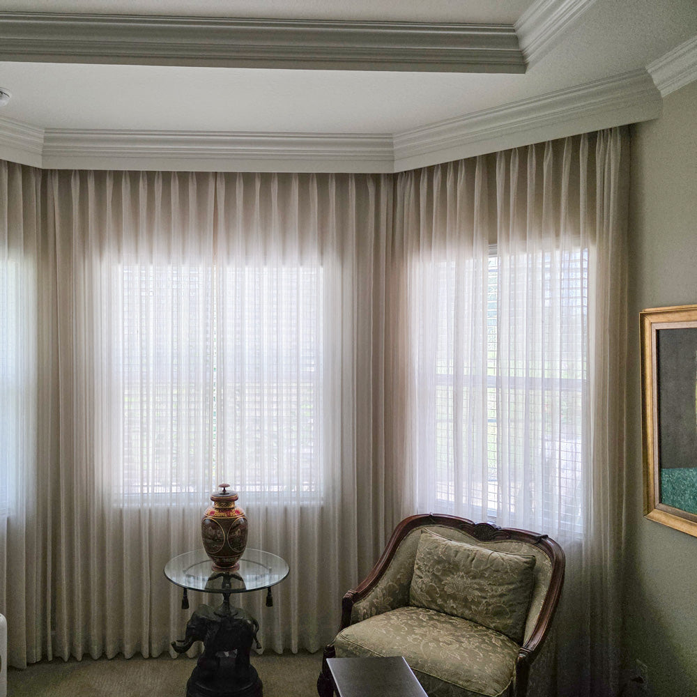 Dorothy Vertical Striped Rough Linen Sheer Curtains