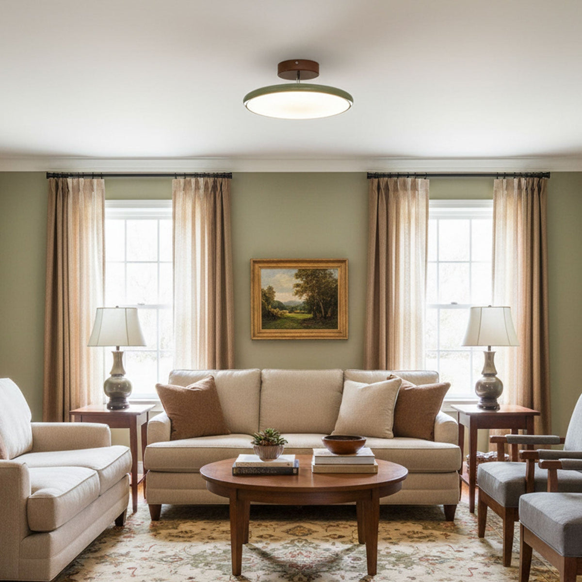 Auroradrift | Modern LED Ceiling Lamp with 270° Swivel Shade | Light for Sloped Ceilings