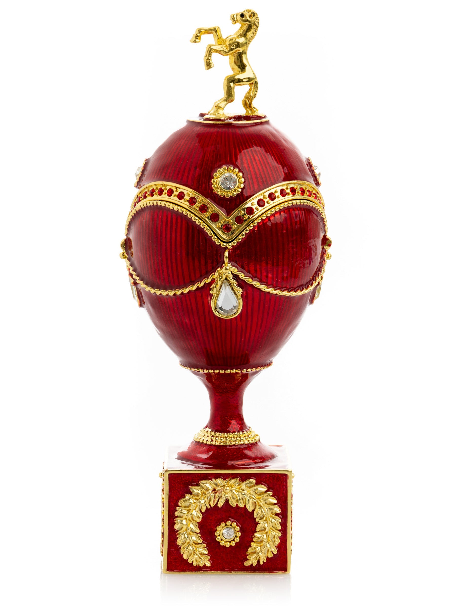 Red Faberge Egg with Gold Horse-4