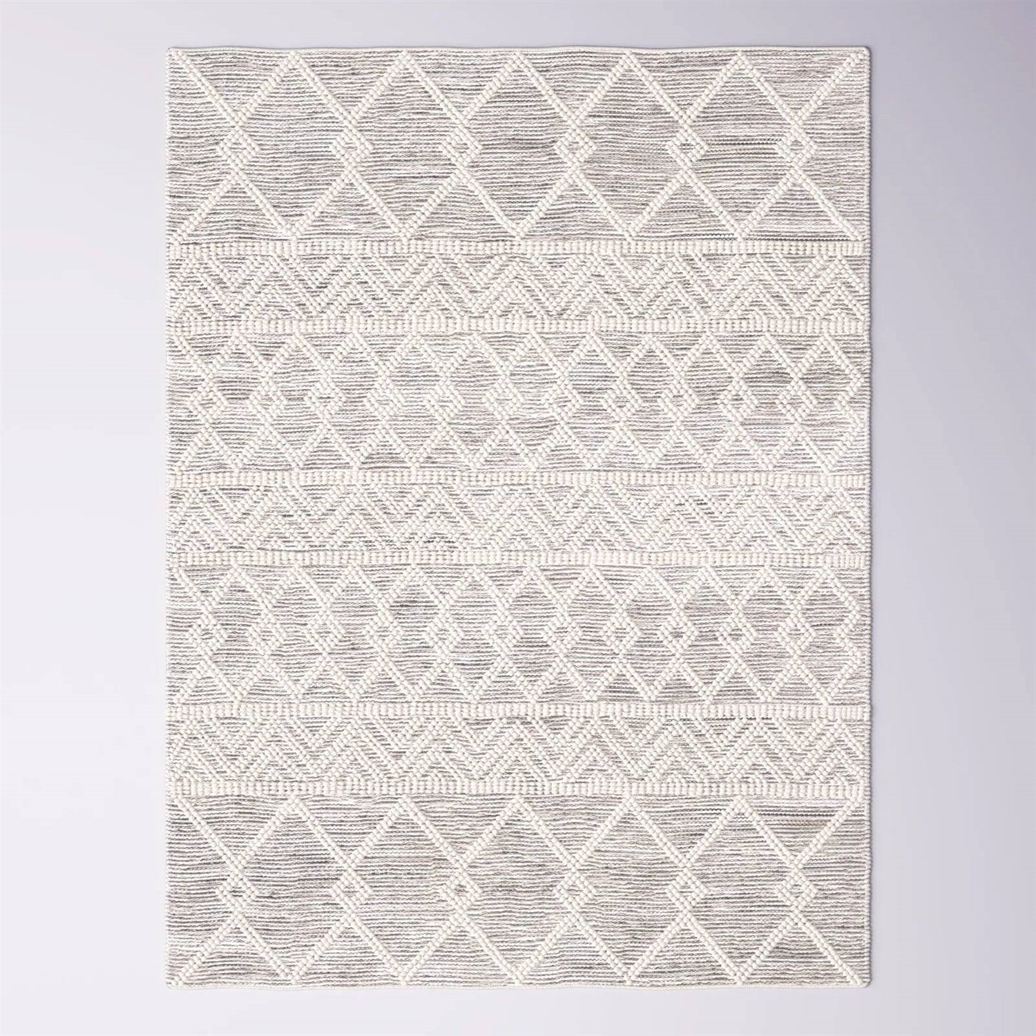 8-ft. x 10-ft. Hand Woven Wool Blend Grey Beige Ivory Persian Style Area Rug-2