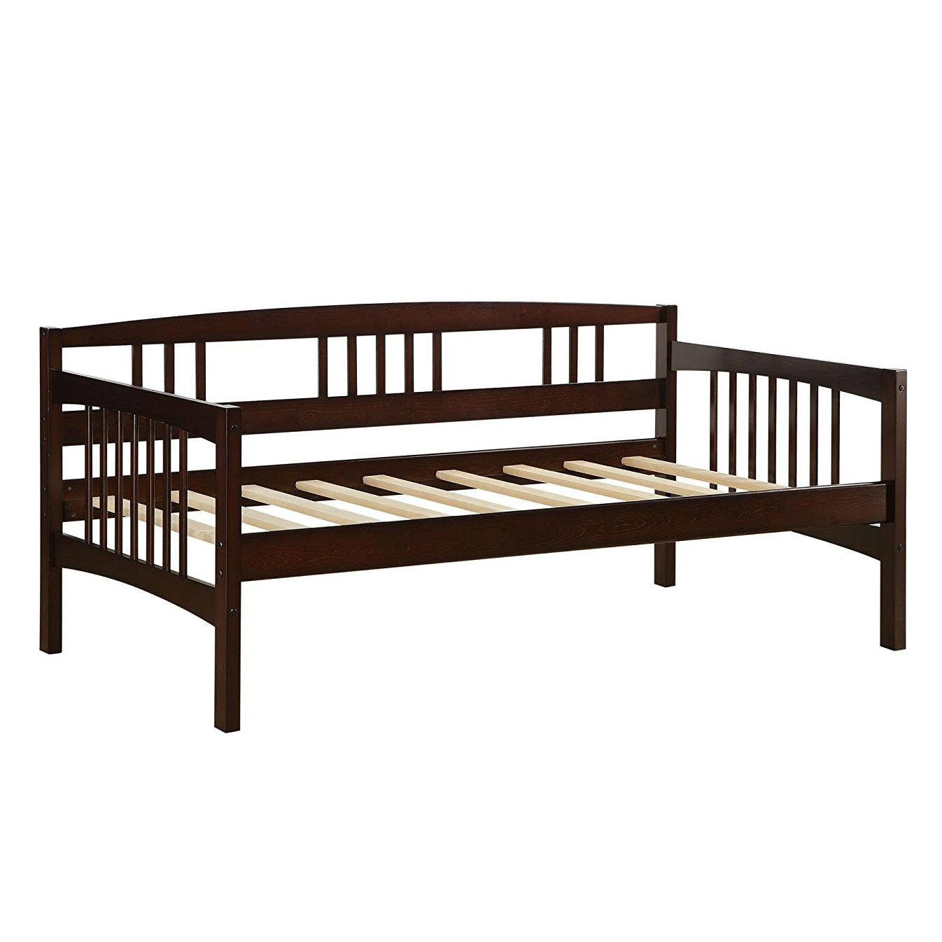 Twin size Day Bed in Espresso Wood Finish - Trundle Not Included-0