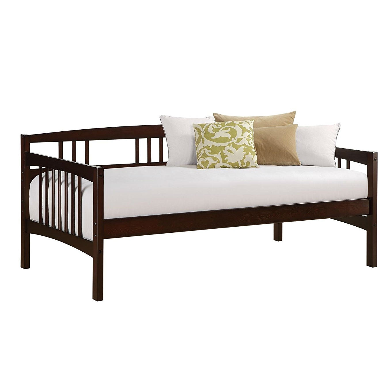 Twin size Day Bed in Espresso Wood Finish - Trundle Not Included-1