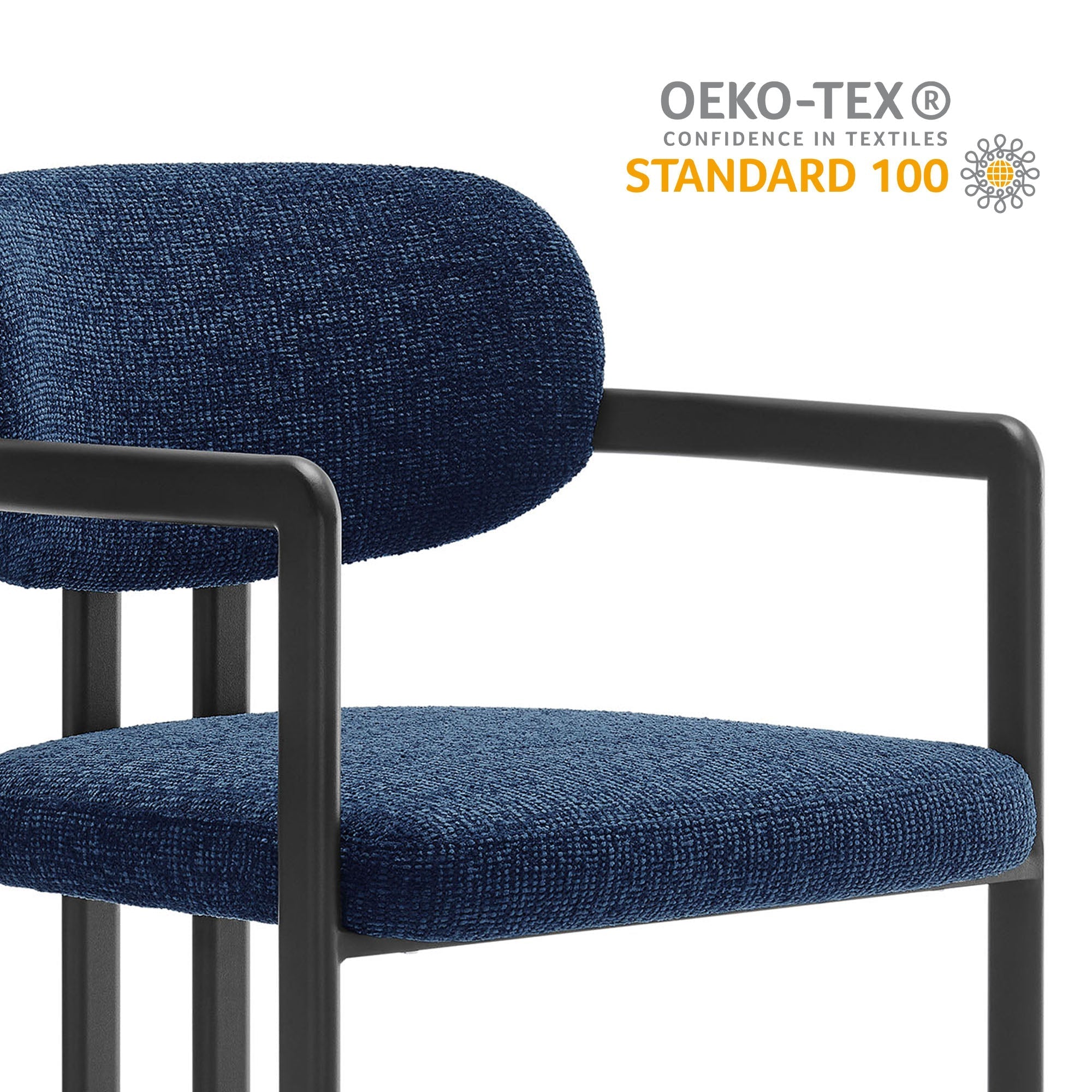 Elio Barrel Fabric and Metal Dining Chair by Modway