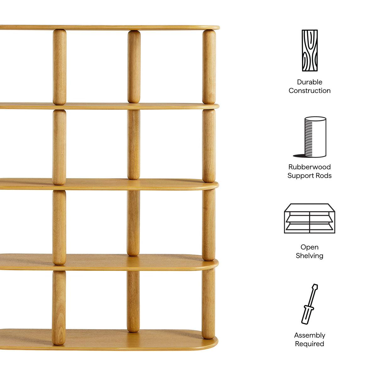 Arcus 4-Tier Oval Wood Bookshelf by Modway