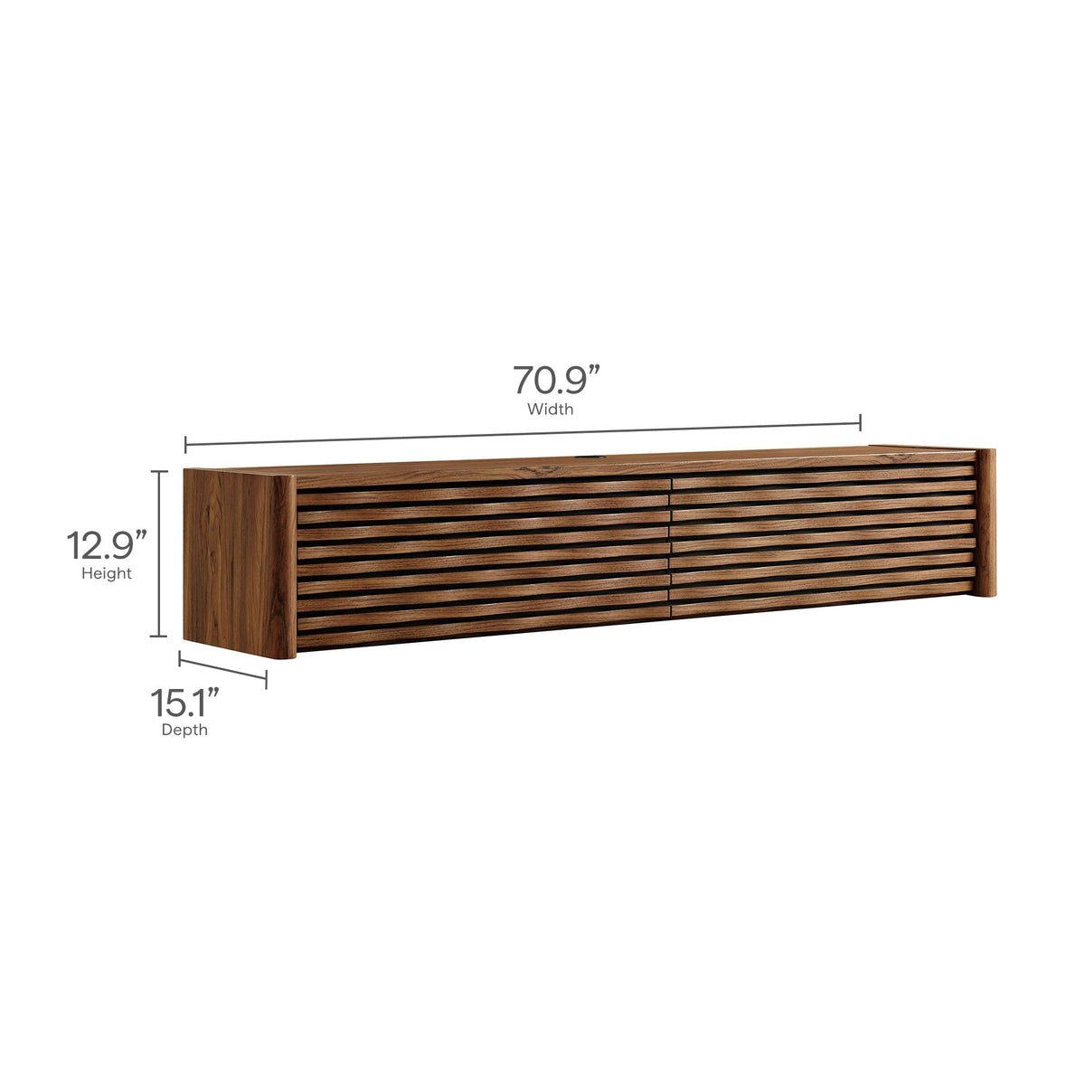 Emric Wave 71" Wall-Mounted TV Cabinet by Modway