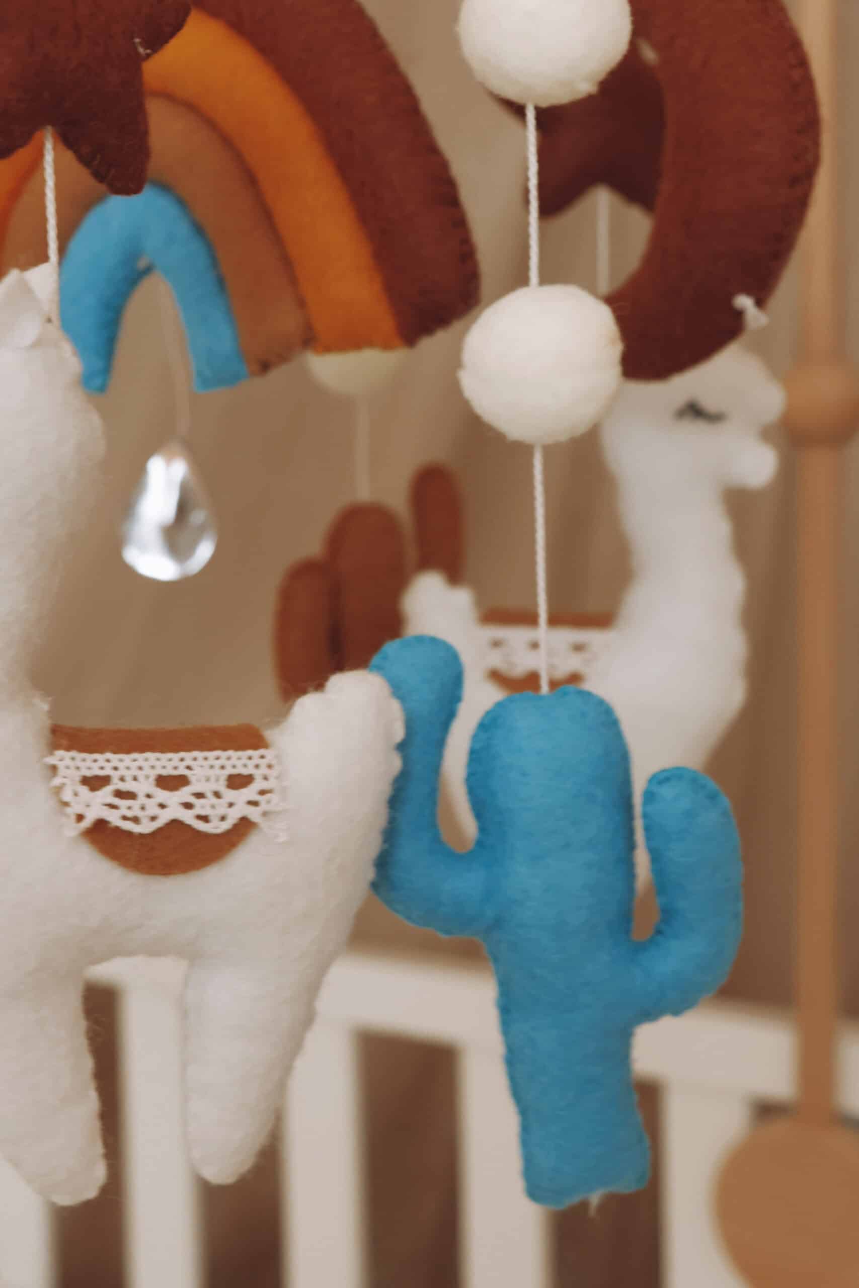 Handmade Lama baby mobile-5