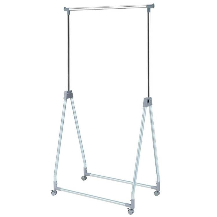 Folding Extendable Metal Garment Rack Clothes Hanging Rod with Lockable Wheels-0