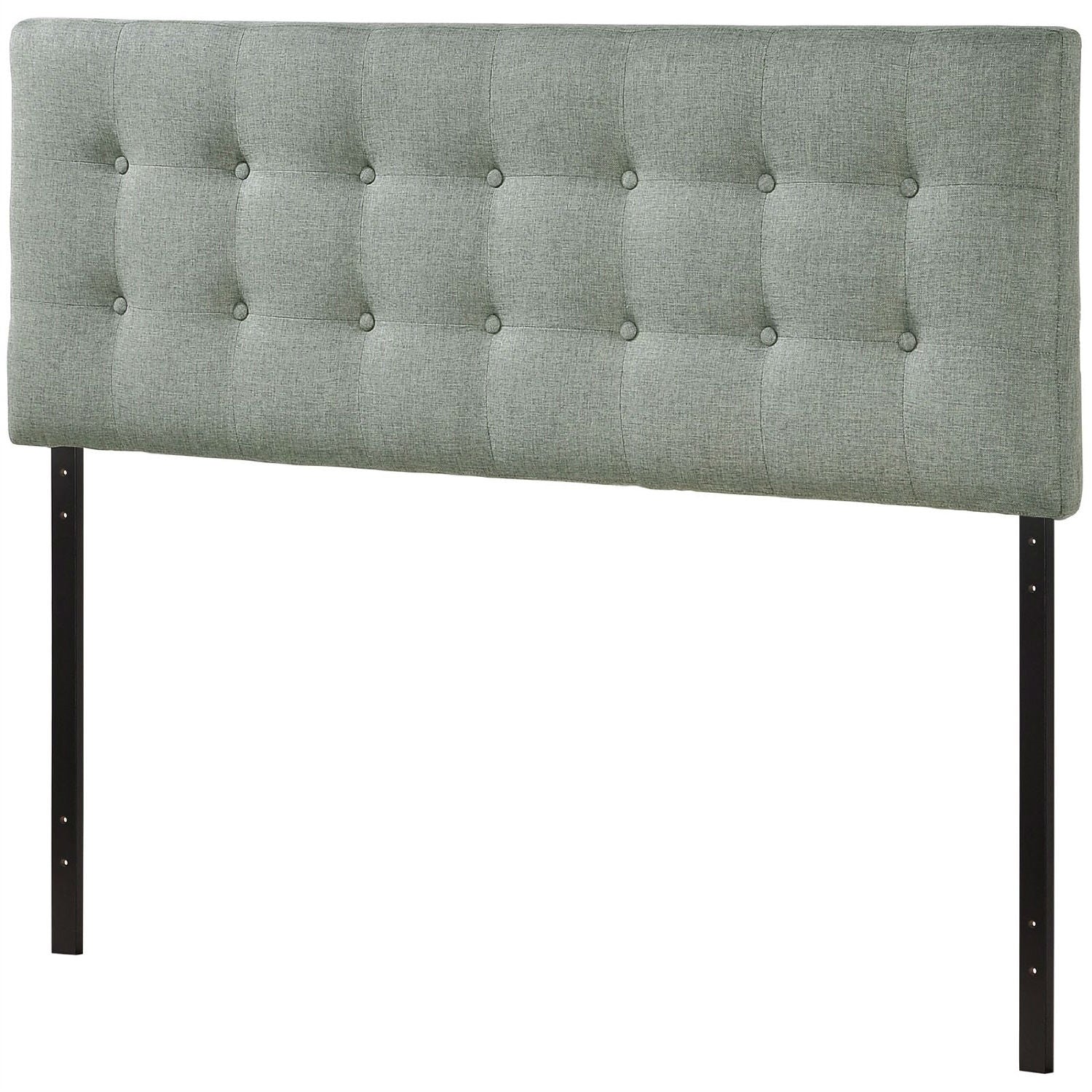 Full size Grey Fabric Button-Tufted Upholstered Headboard-0