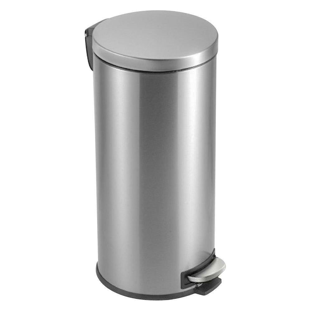 8-Gallon Round Stainless Steel Step Trash Can Kitchen Bathroom Home Office-0