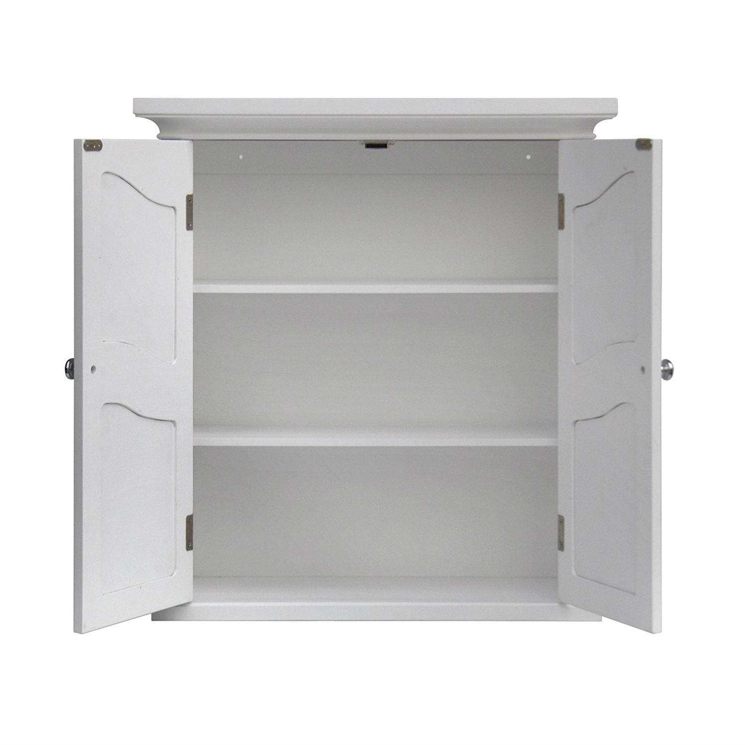 French Classic Style 2 Door Bathroom Wall Cabinet in White-2