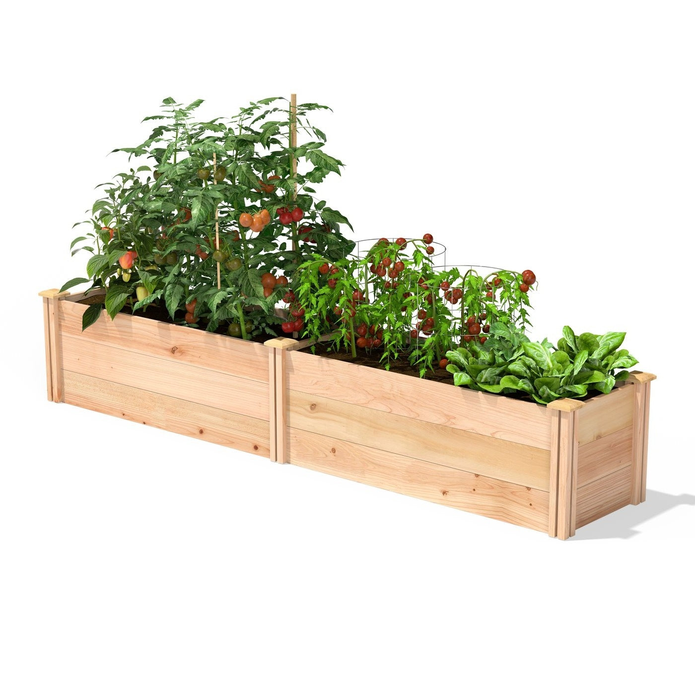 16 in x 96 in Sturdy FarmHouse Narrow Cedar Wood Raised Garden Bed - Made in USA-0