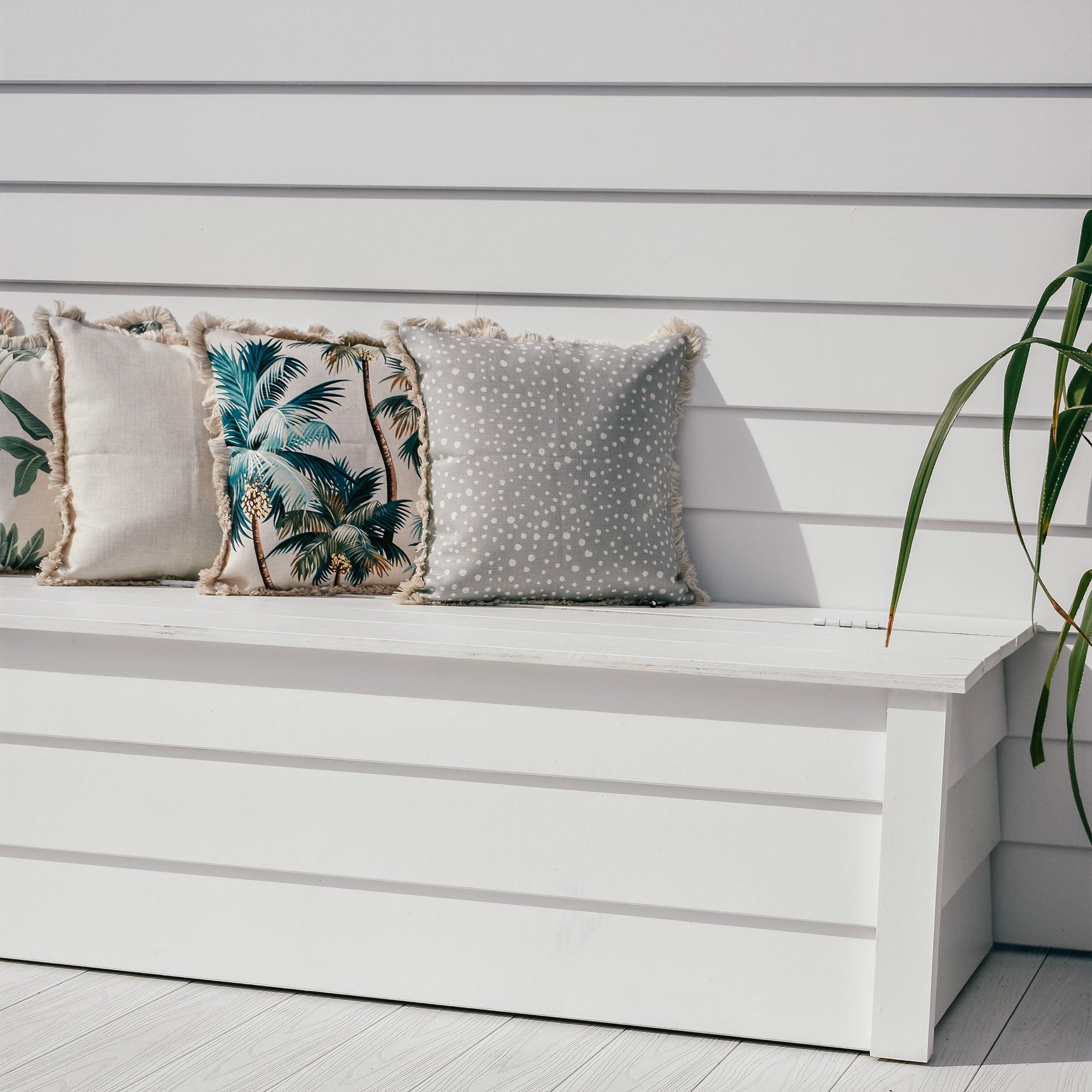 Cushion Cover-Coastal Fringe-Palm Trees Natural-45cm x 45cm-2