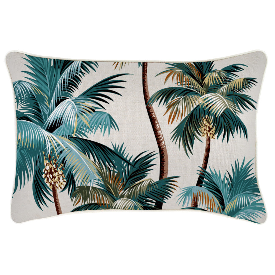 Cushion Cover-With Piping-Palm Trees Natural-35cm x 50cm-0