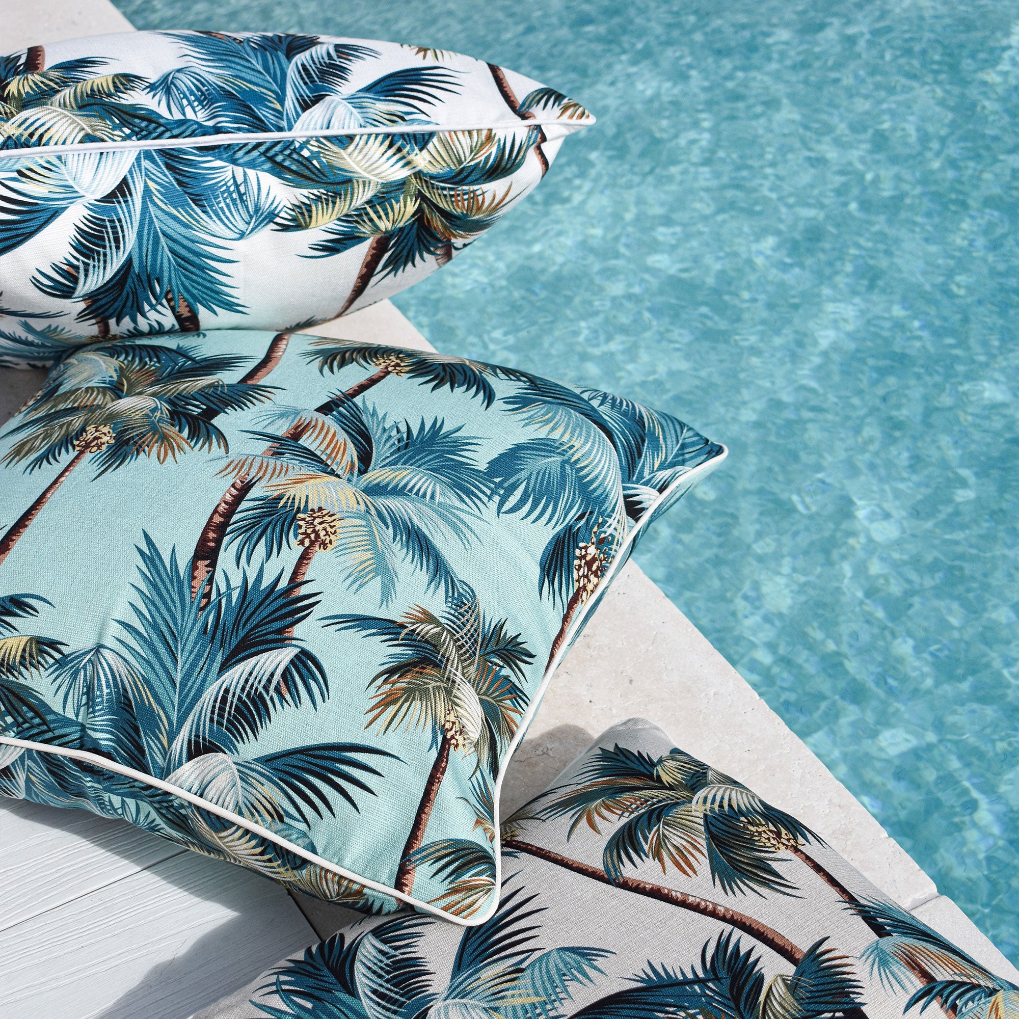 Cushion Cover-With Piping-Palm Trees Natural-60cm x 60cm-4