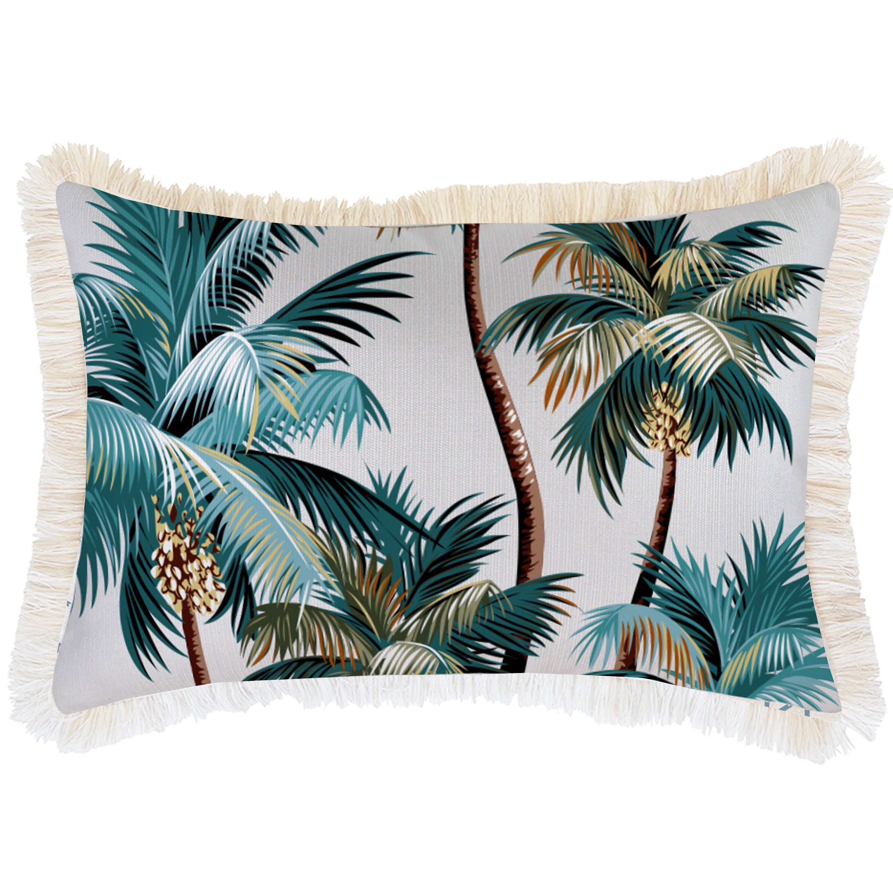 Cushion Cover-Coastal Fringe-Palm Trees White-35cm x 50cm-0