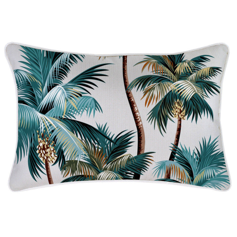 Cushion Cover-With Piping-Palm Trees White-35cm x 50cm-0