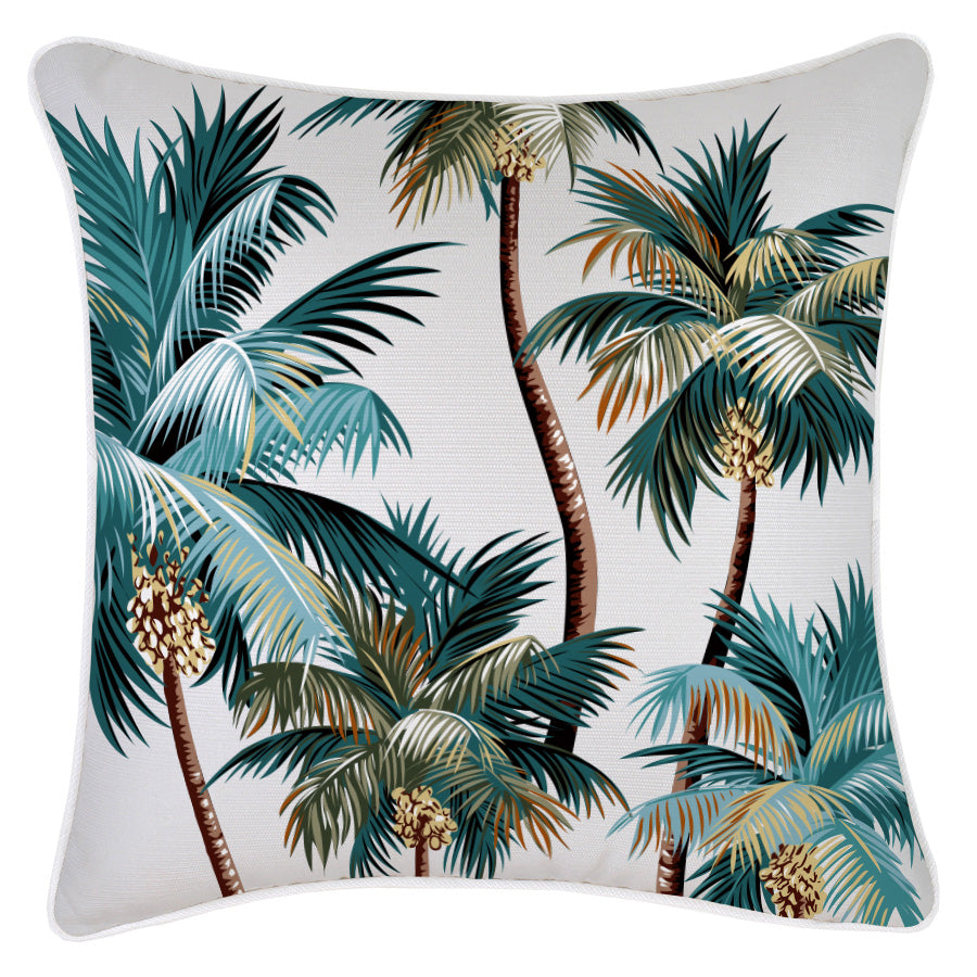 Cushion Cover-With Piping-Palm Trees White-45cm x 45cm-0