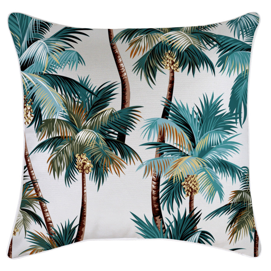 Cushion Cover-With Piping-Palm Trees White-60cm x 60cm-0