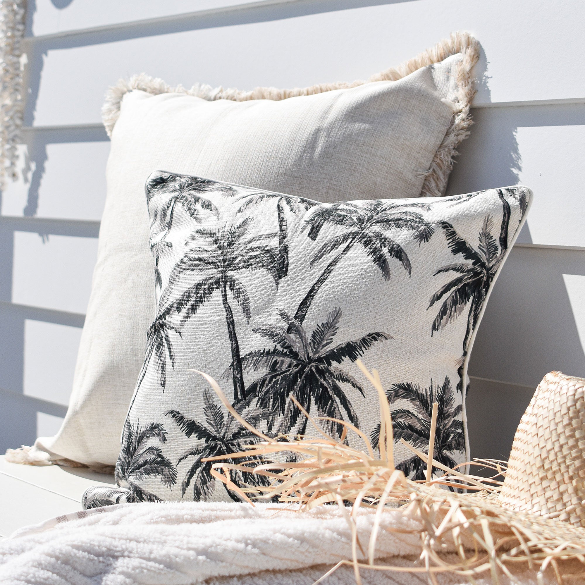 Cushion Cover-Coastal Fringe-Solid Natural-60cm x 60cm-2