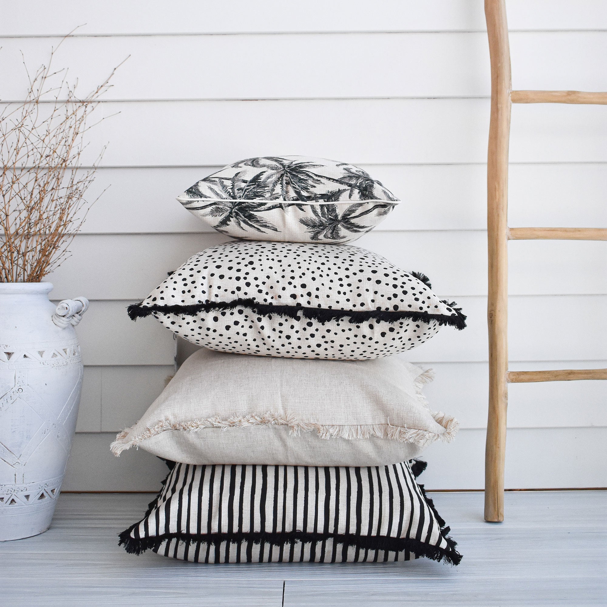 Cushion Cover-Coastal Fringe-Solid Natural-60cm x 60cm-4