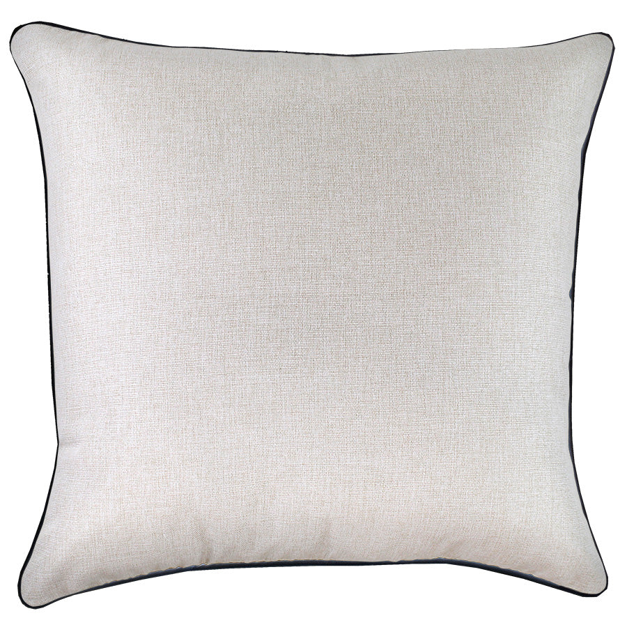 Cushion Cover-With Black Piping-Natural-60cm x 60cm-0